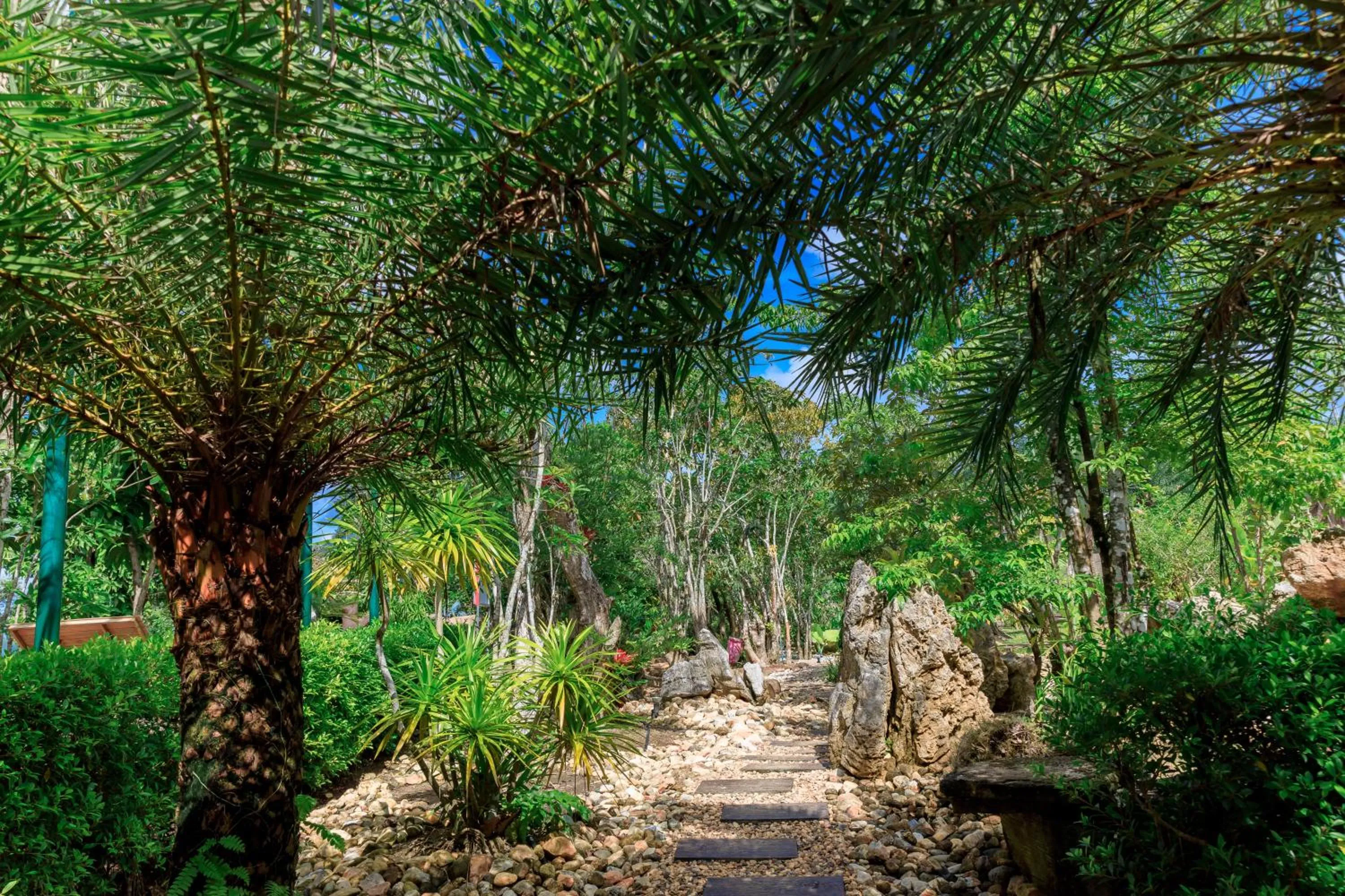 Garden in Saline Hot Spring Resort นำ้พุร้อนเค็ม รีสอร์ท