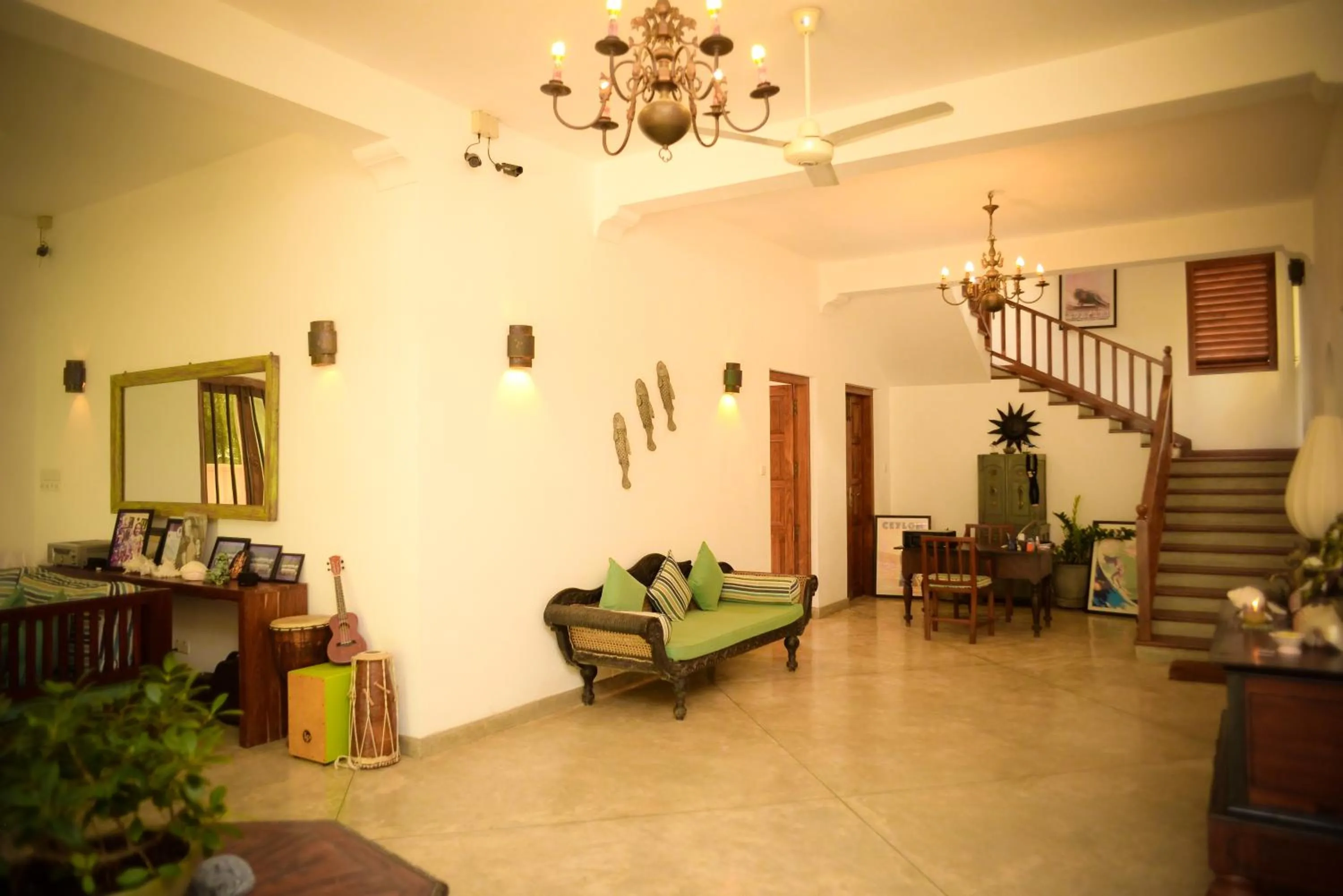 Seating area in Kingfisher Bamboo Garden Villa