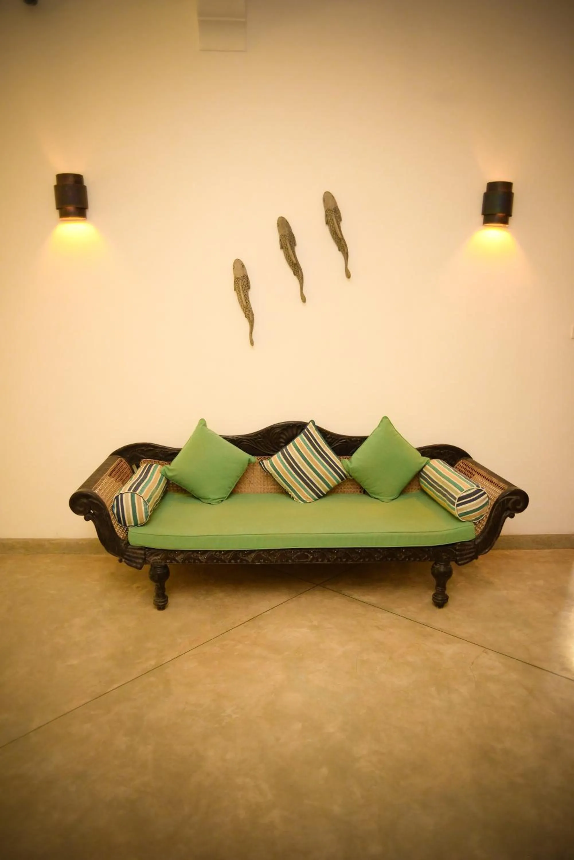 Seating area in Kingfisher Bamboo Garden Villa