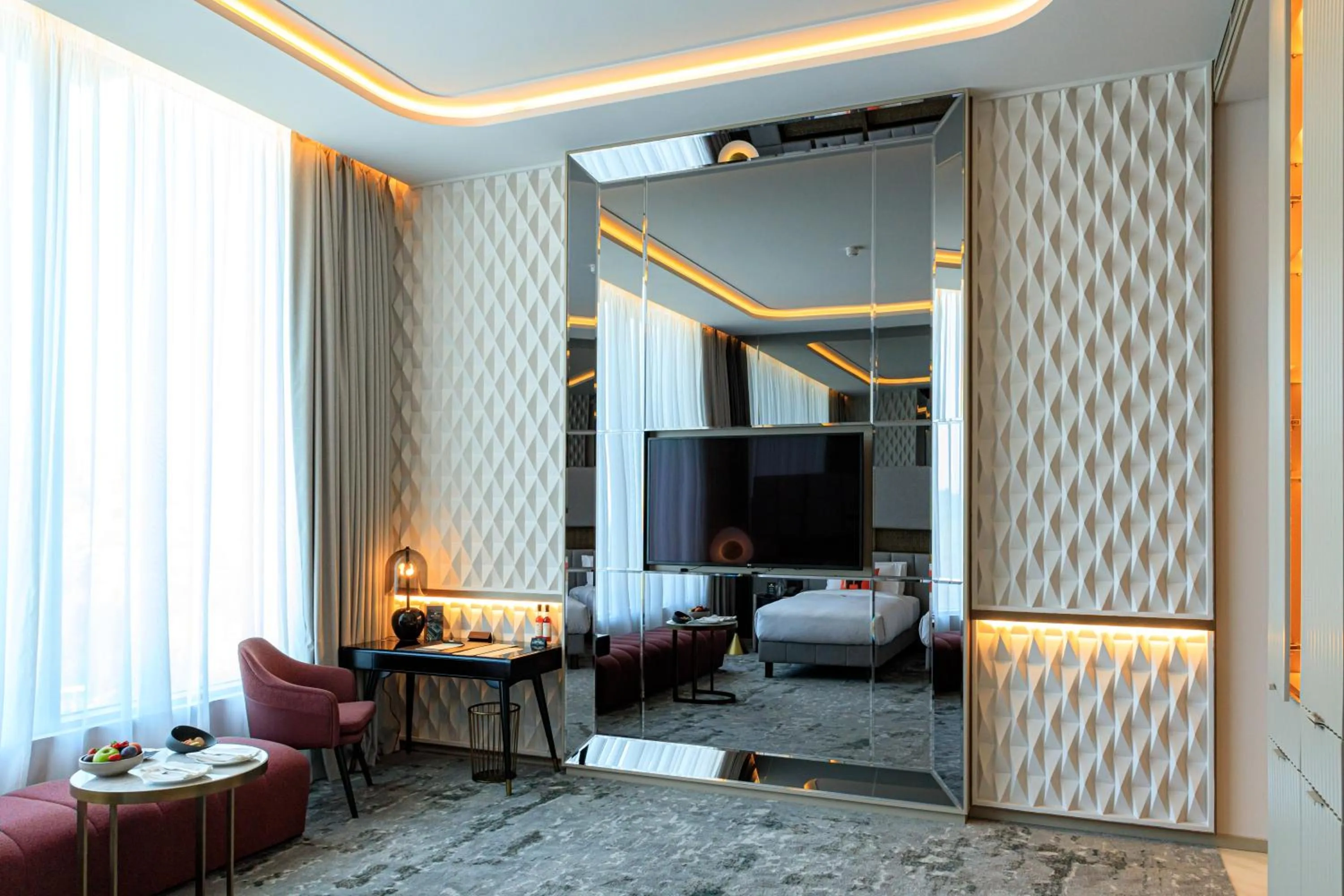 Seating area, Bed in Seven Visions Resort and Places, the Dvin