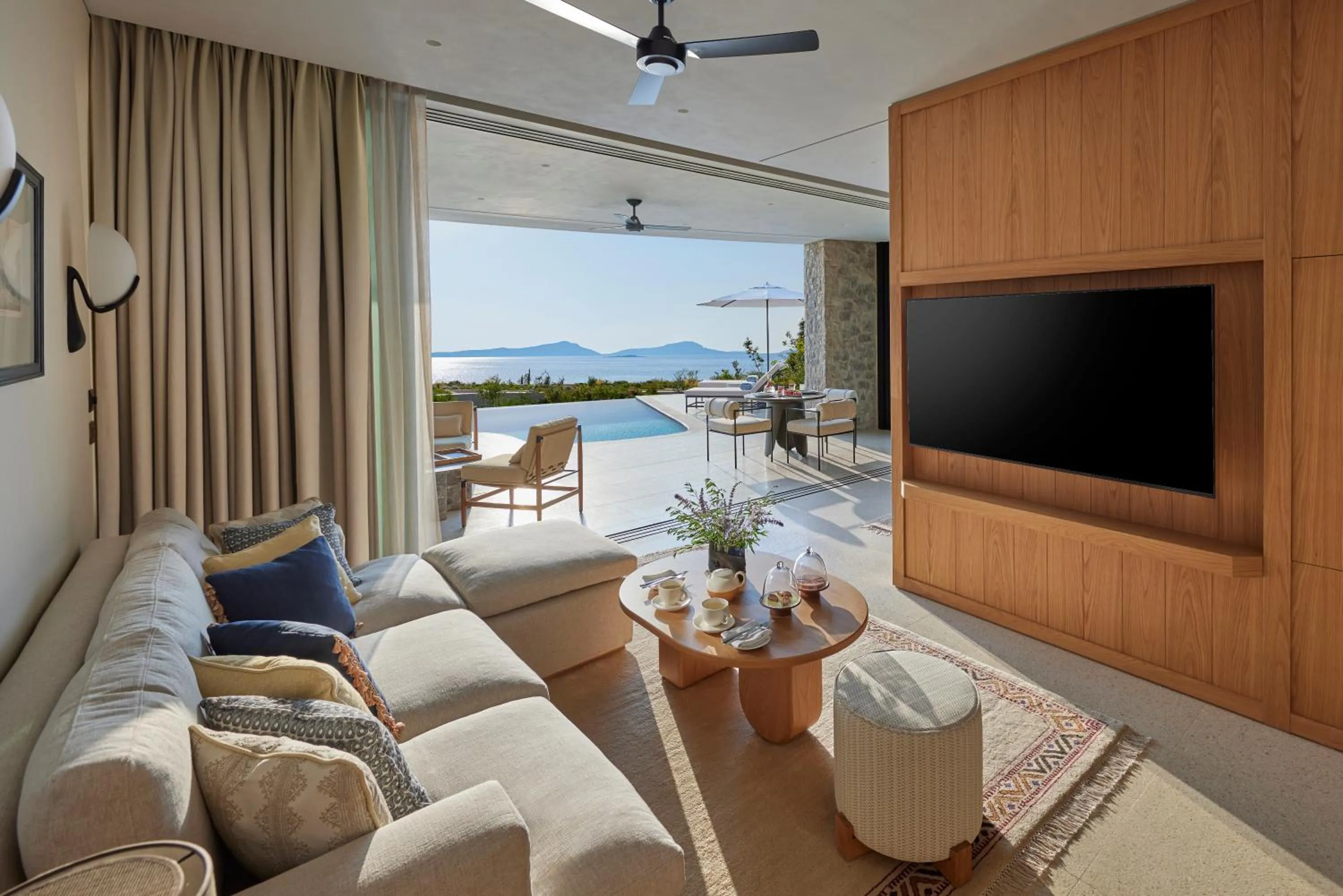 Living room in Mandarin Oriental, Costa Navarino