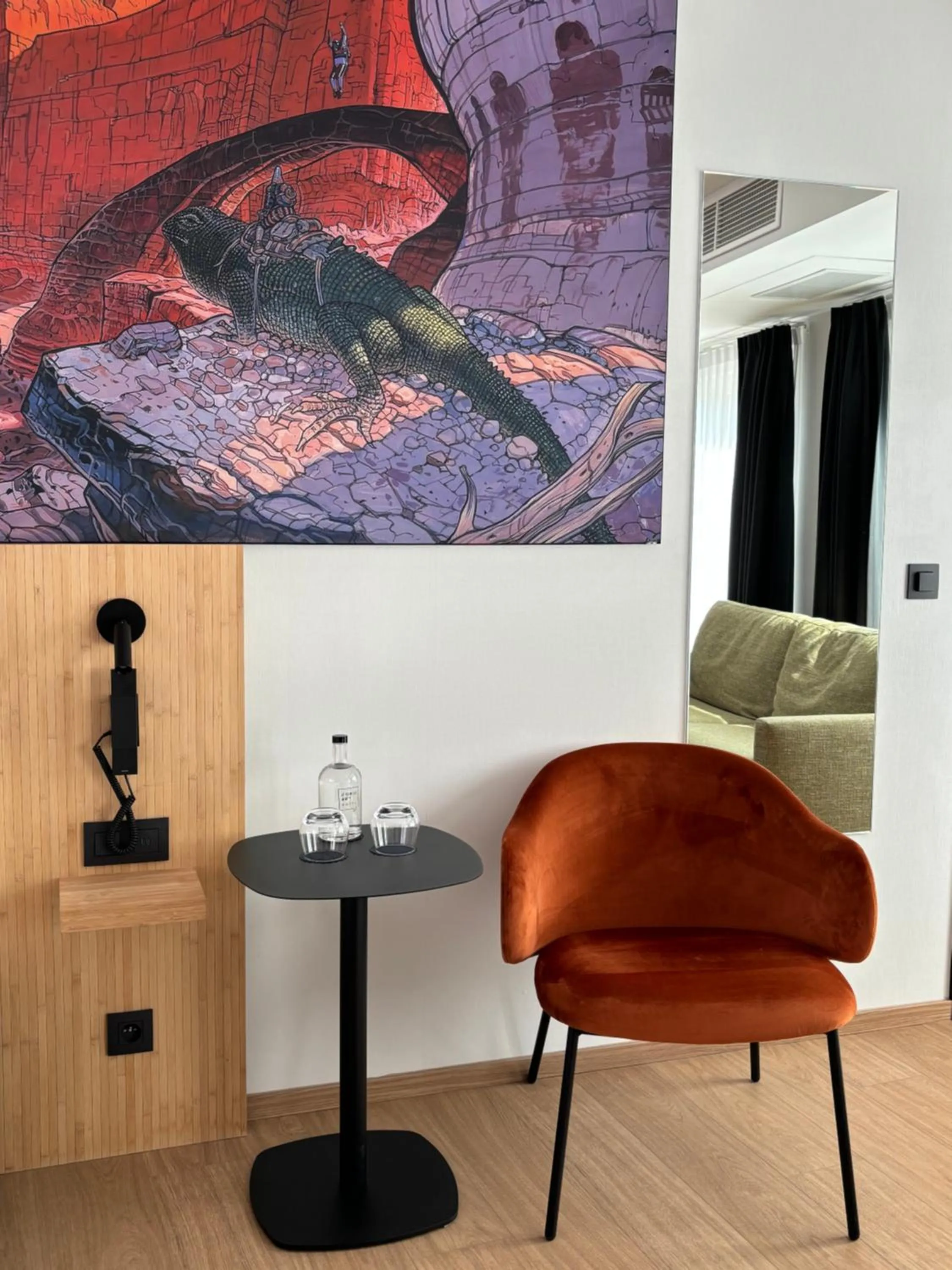 Seating area in Comic Art Hotel