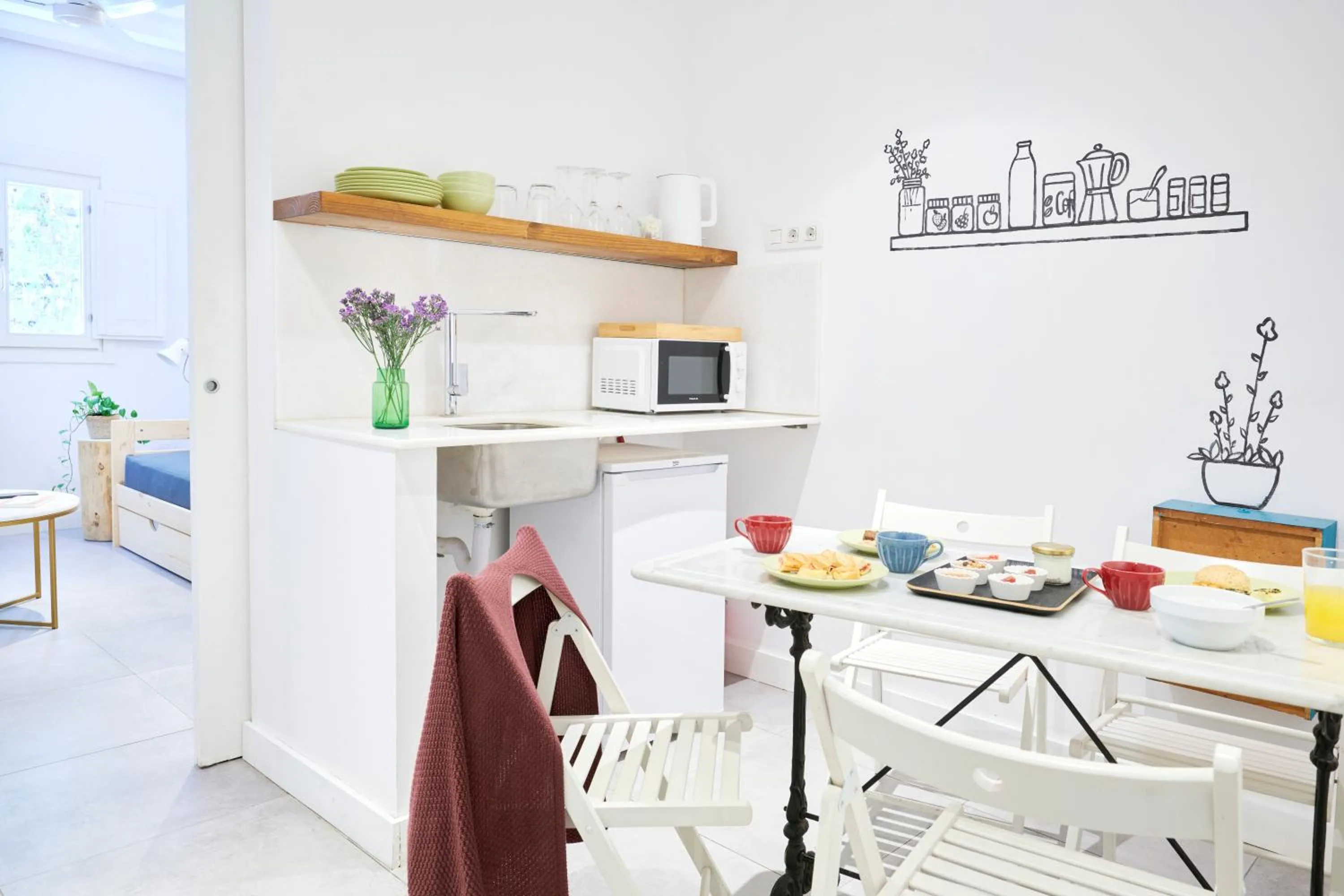 Kitchen or kitchenette in Eco Boutique Hostal Grau