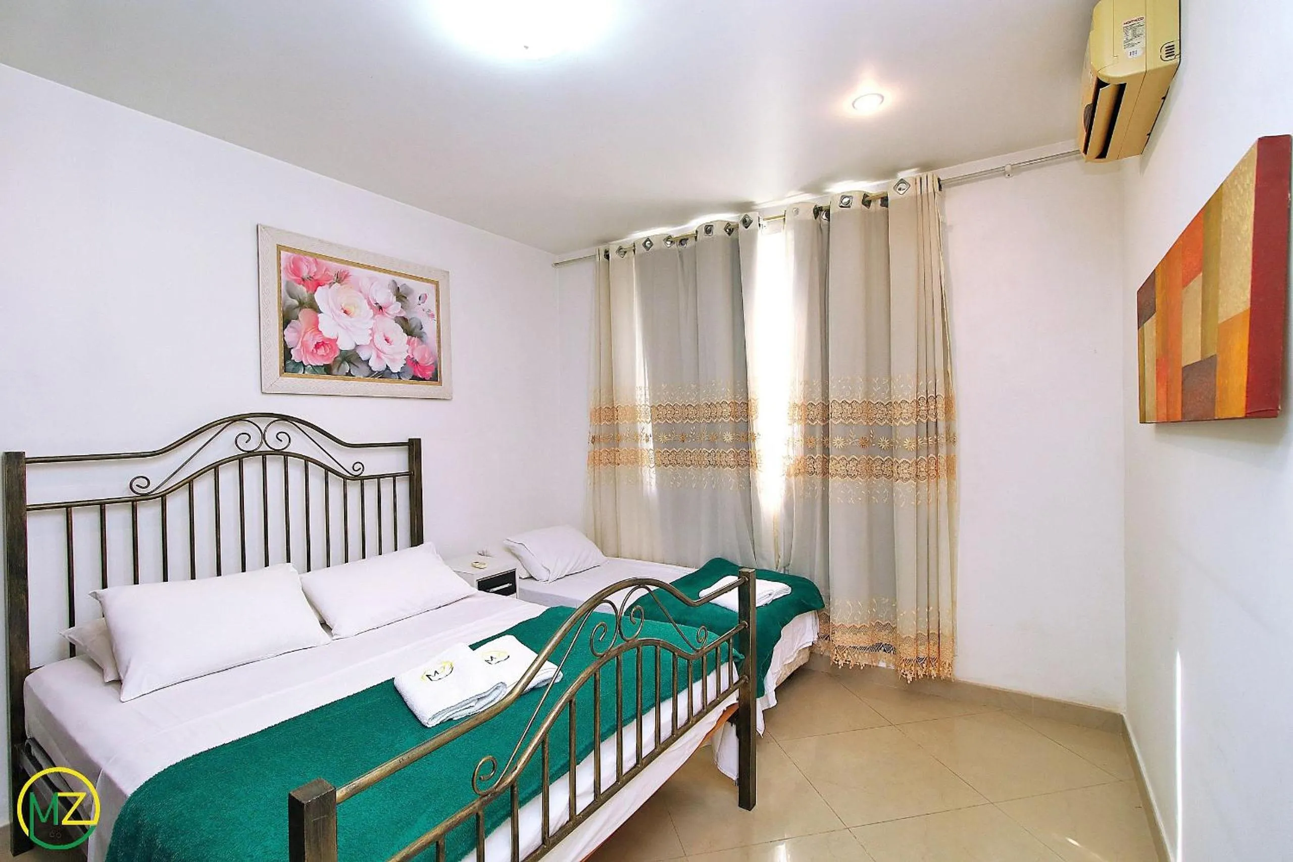 Bed in Amplo 2 quartos na praia do Leme para 7 pessoas