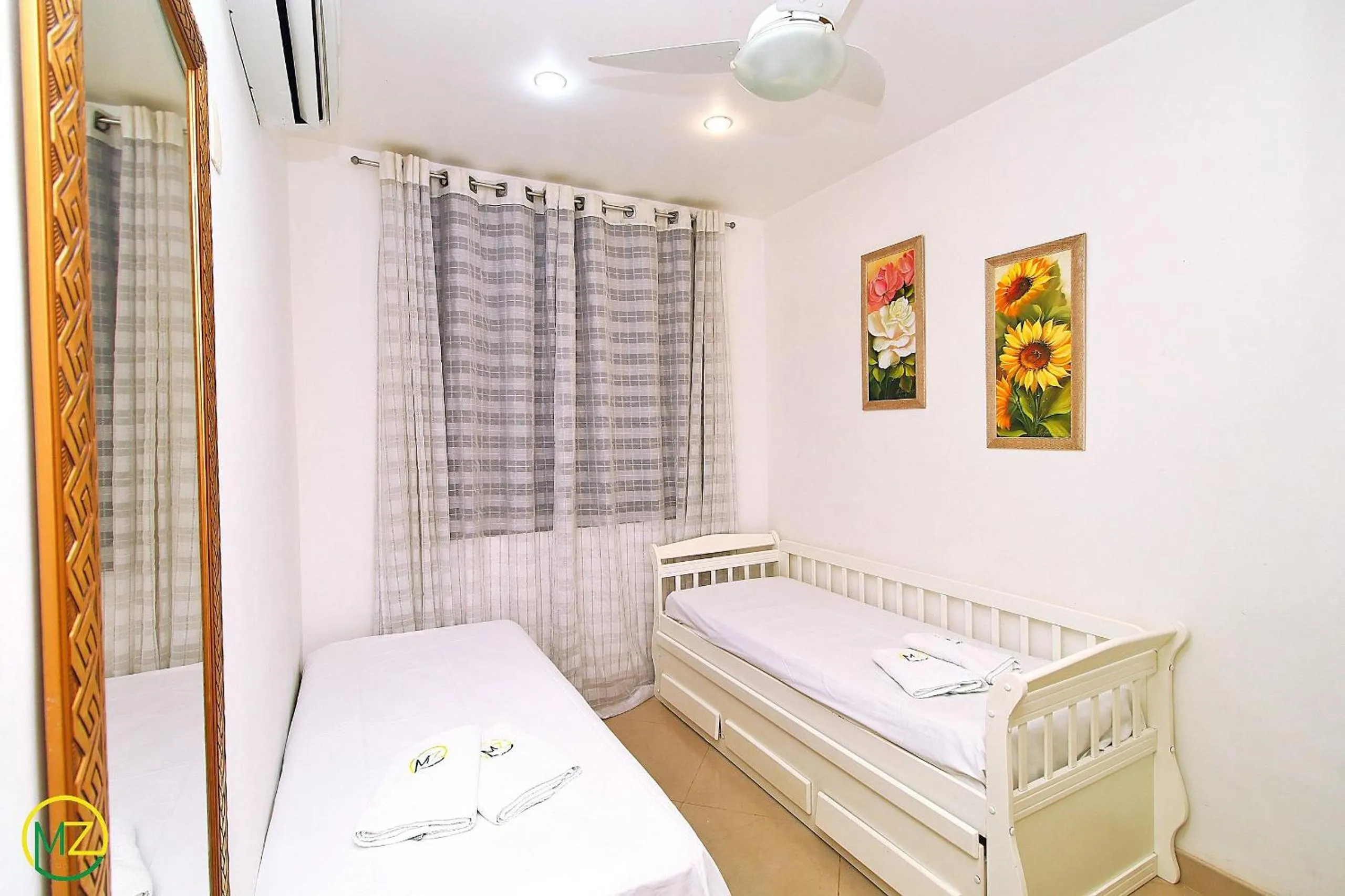 Bed in Amplo 2 quartos na praia do Leme para 7 pessoas