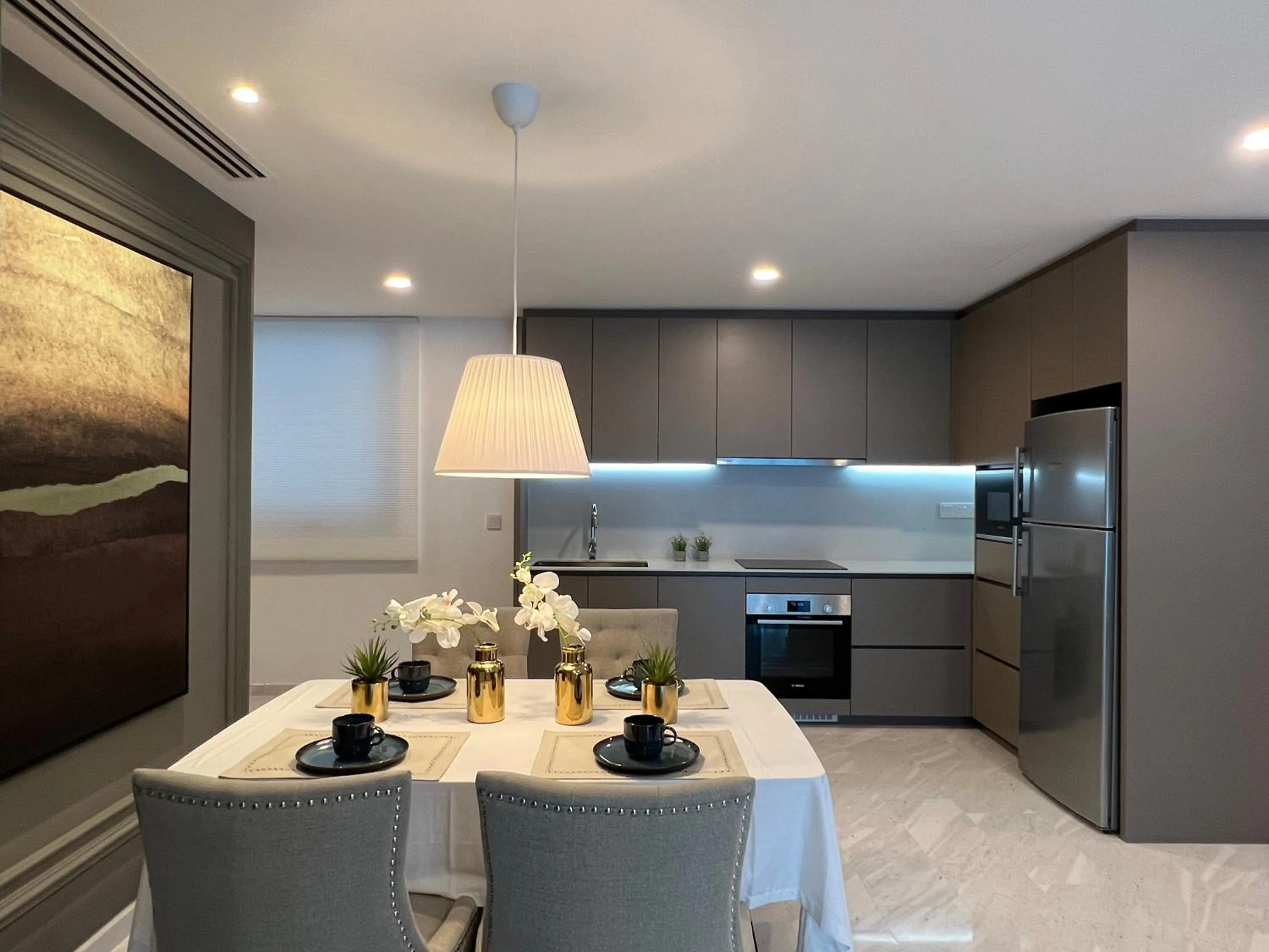 Kitchen or kitchenette in Eaton Residences KLCC by WSD