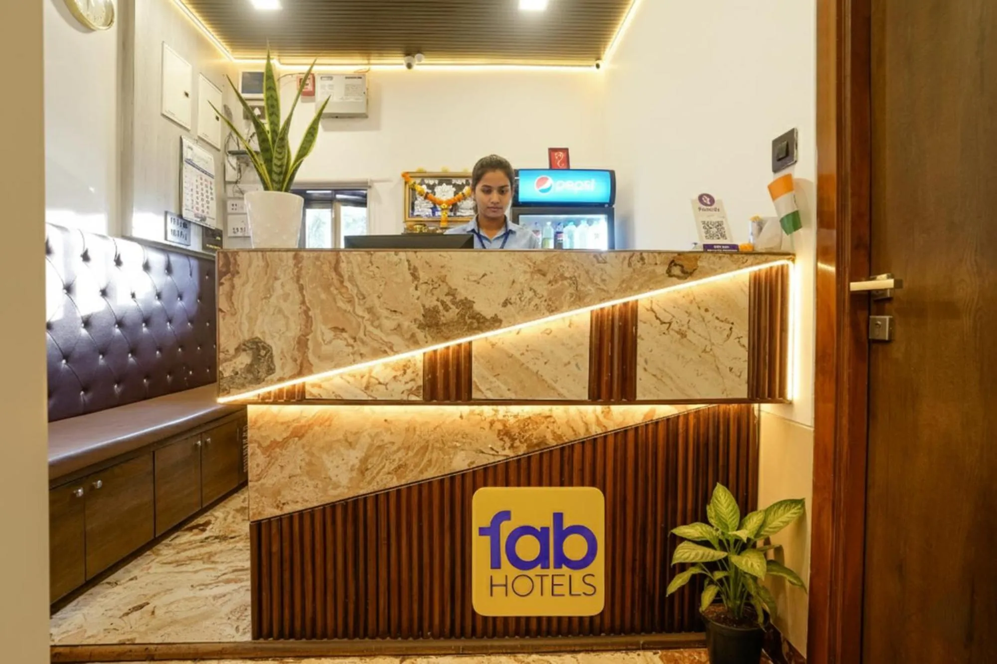 Lobby or reception in FabHotel Malali Residency