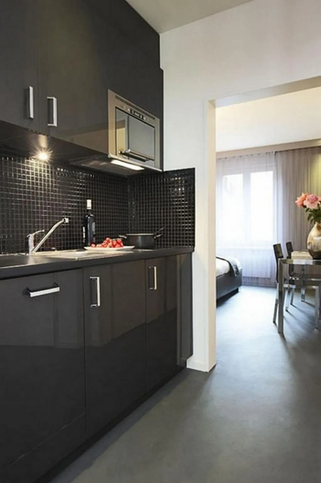 Kitchen or kitchenette in VISIONAPARTMENTS Cramerstrasse 8-12 - contactless check-in