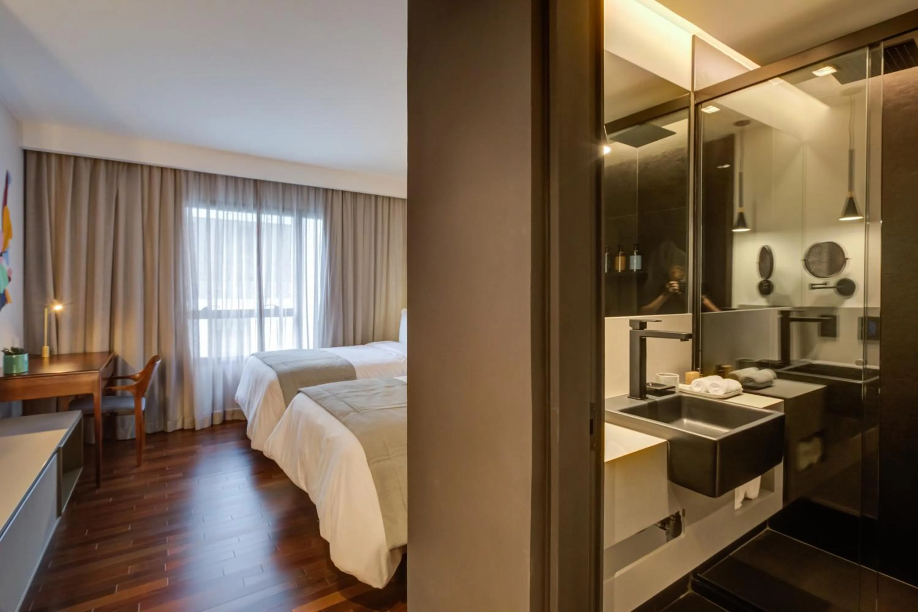 Bathroom, Bed in Qoya São Paulo Paulista, Curio Collection by Hilton