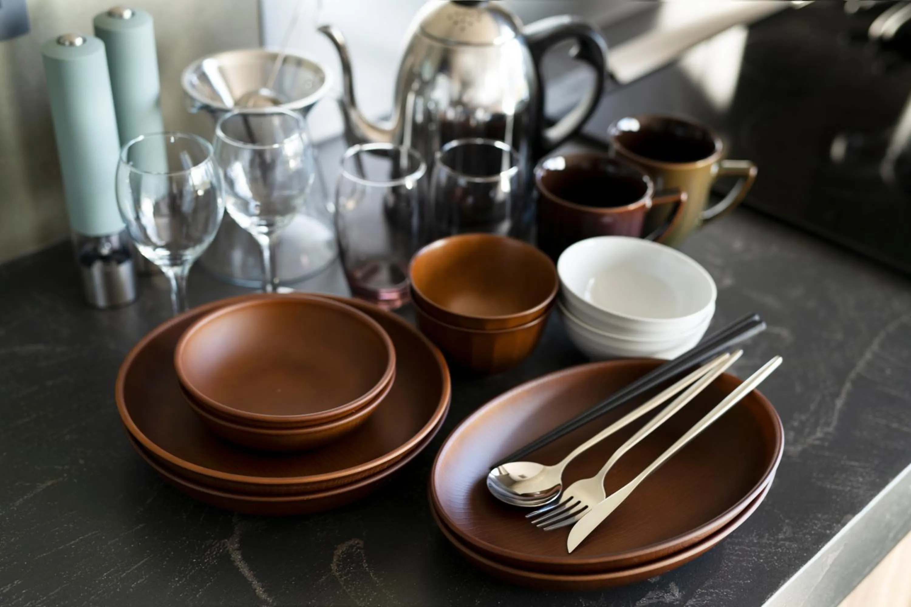 Kitchen or kitchenette in KOURI VILLA Indigo