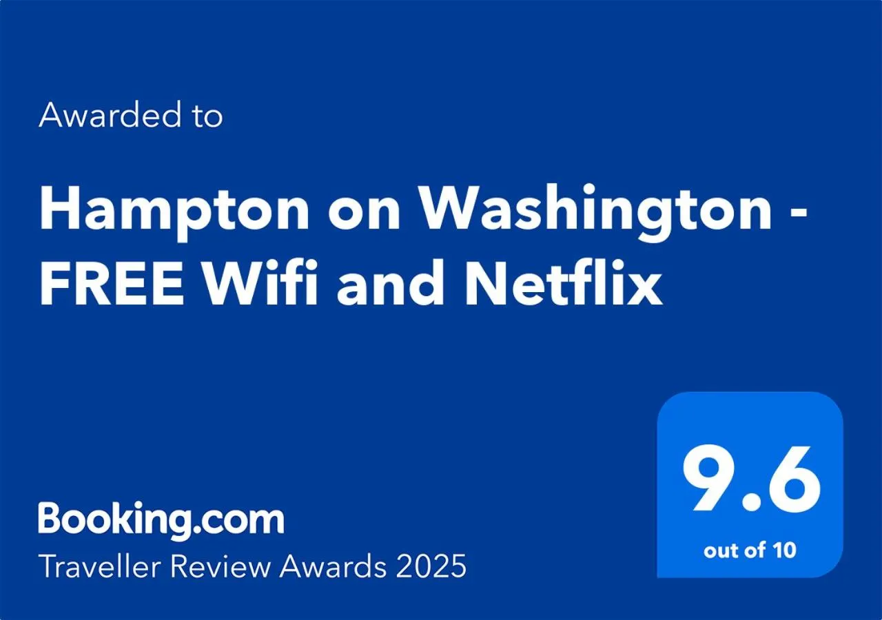 Certificate/Award in Hampton on Washington - FREE Wifi and Netflix