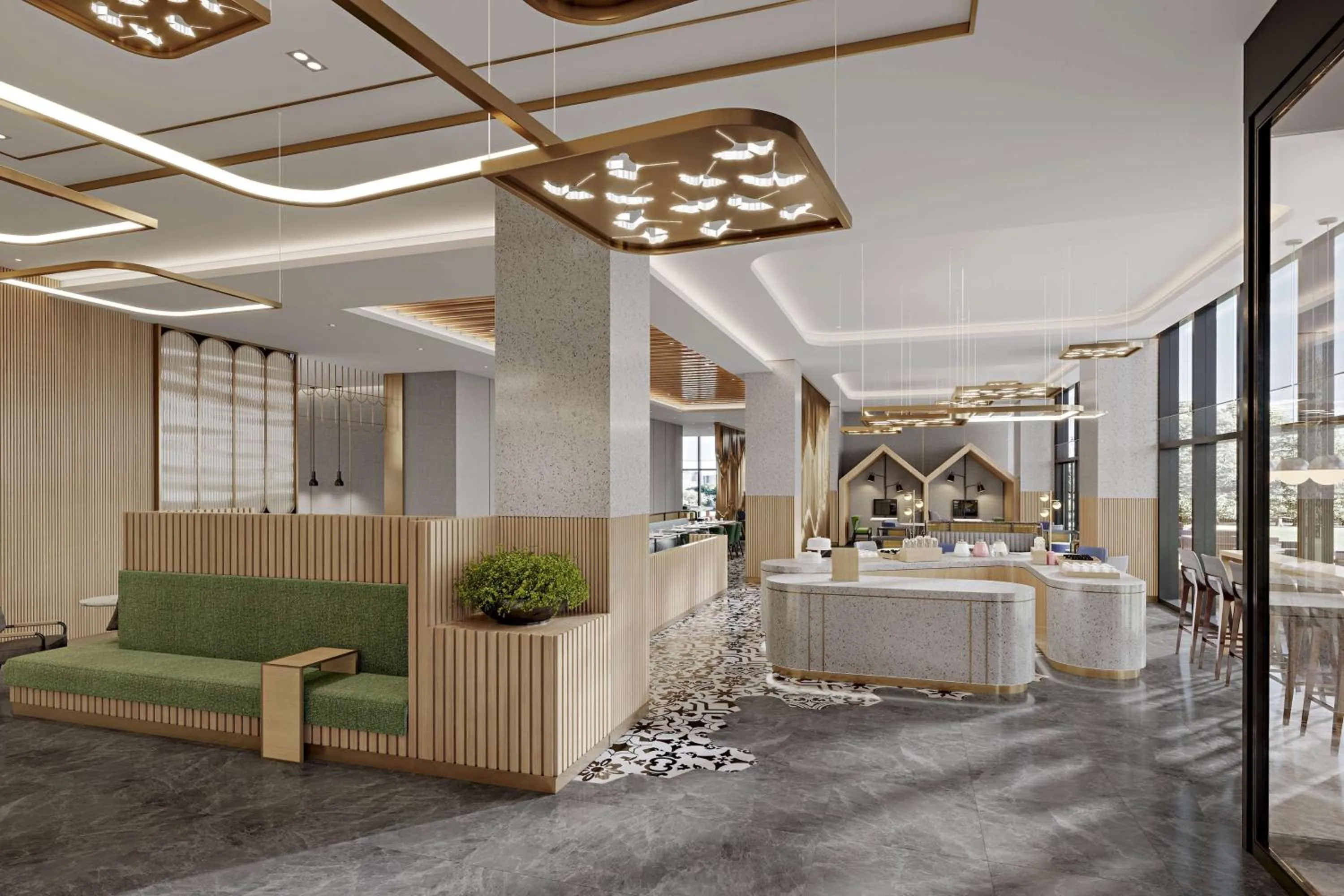 Lobby or reception in Hilton Garden Inn Beijing Daxing International Airport