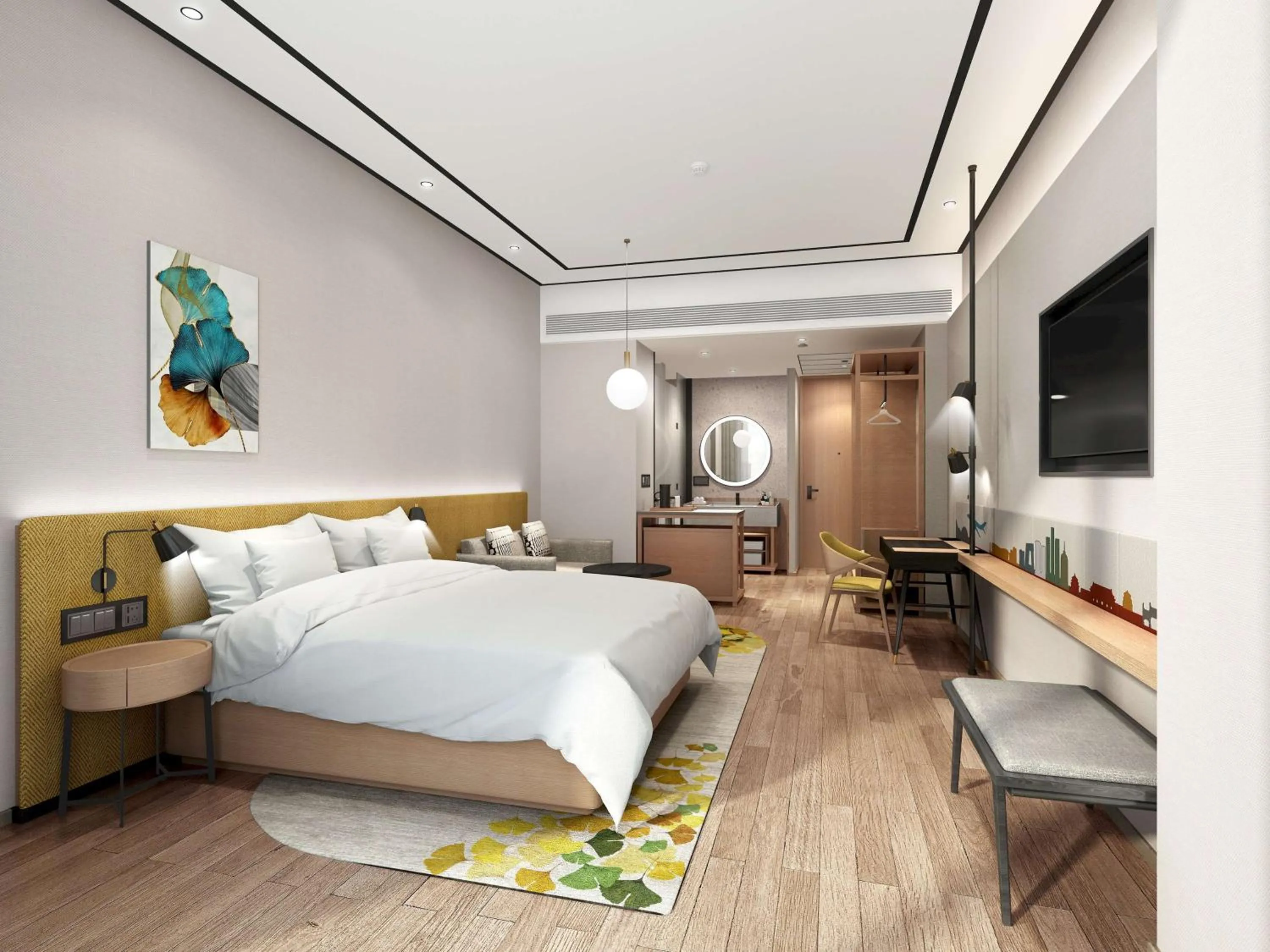 Bedroom, Bed in Hilton Garden Inn Beijing Daxing International Airport