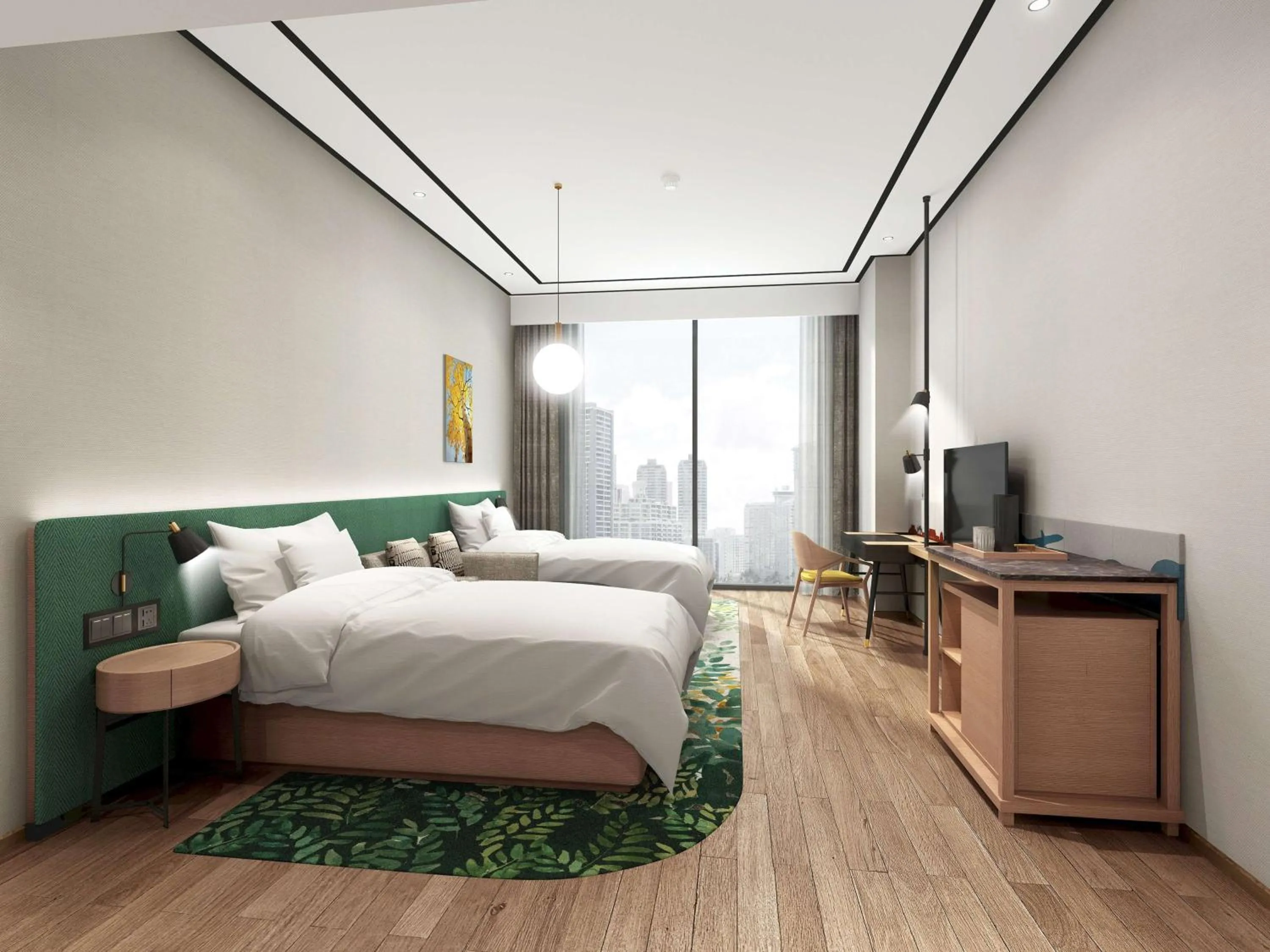 Bedroom, Bed in Hilton Garden Inn Beijing Daxing International Airport