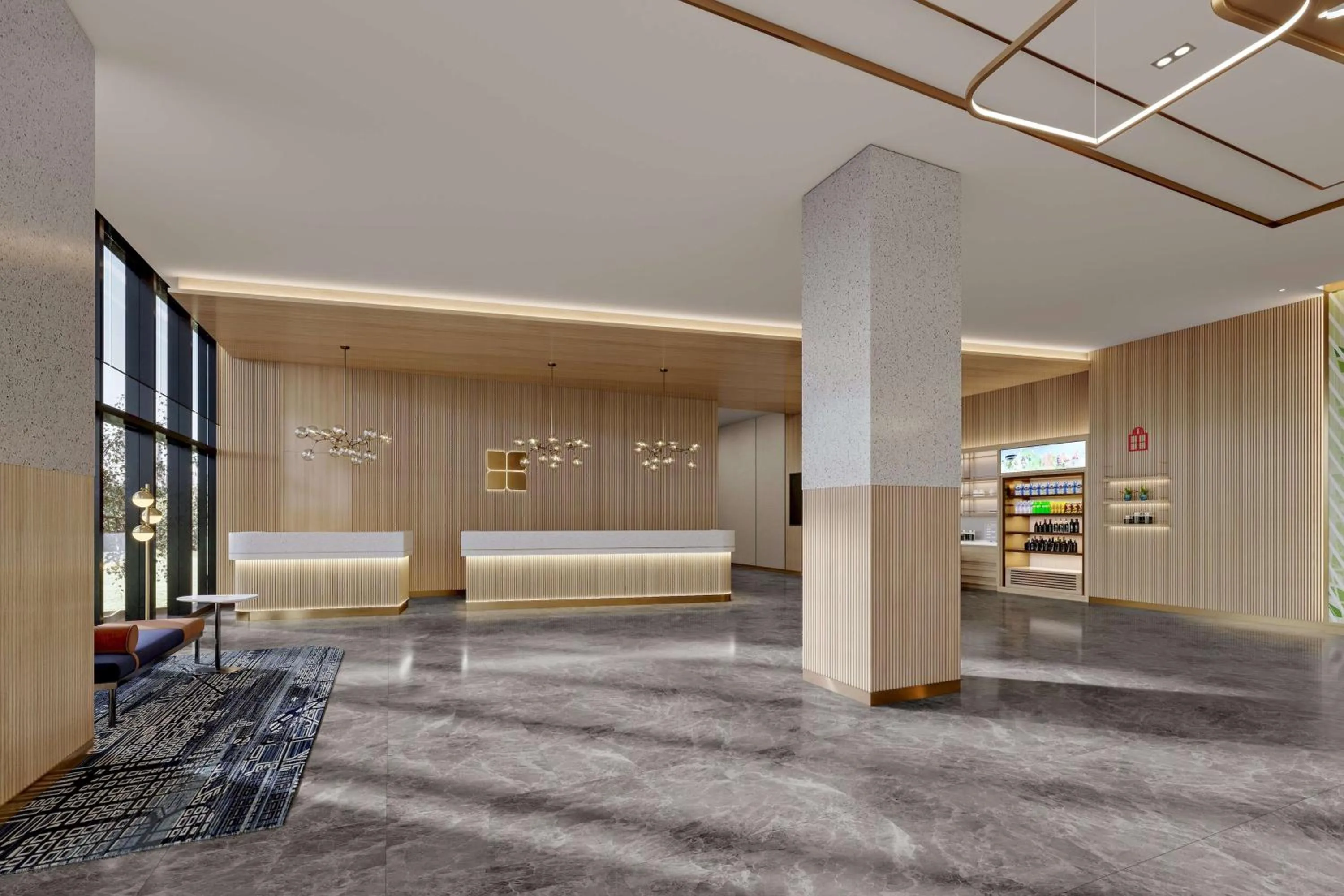 Lobby or reception in Hilton Garden Inn Beijing Daxing International Airport