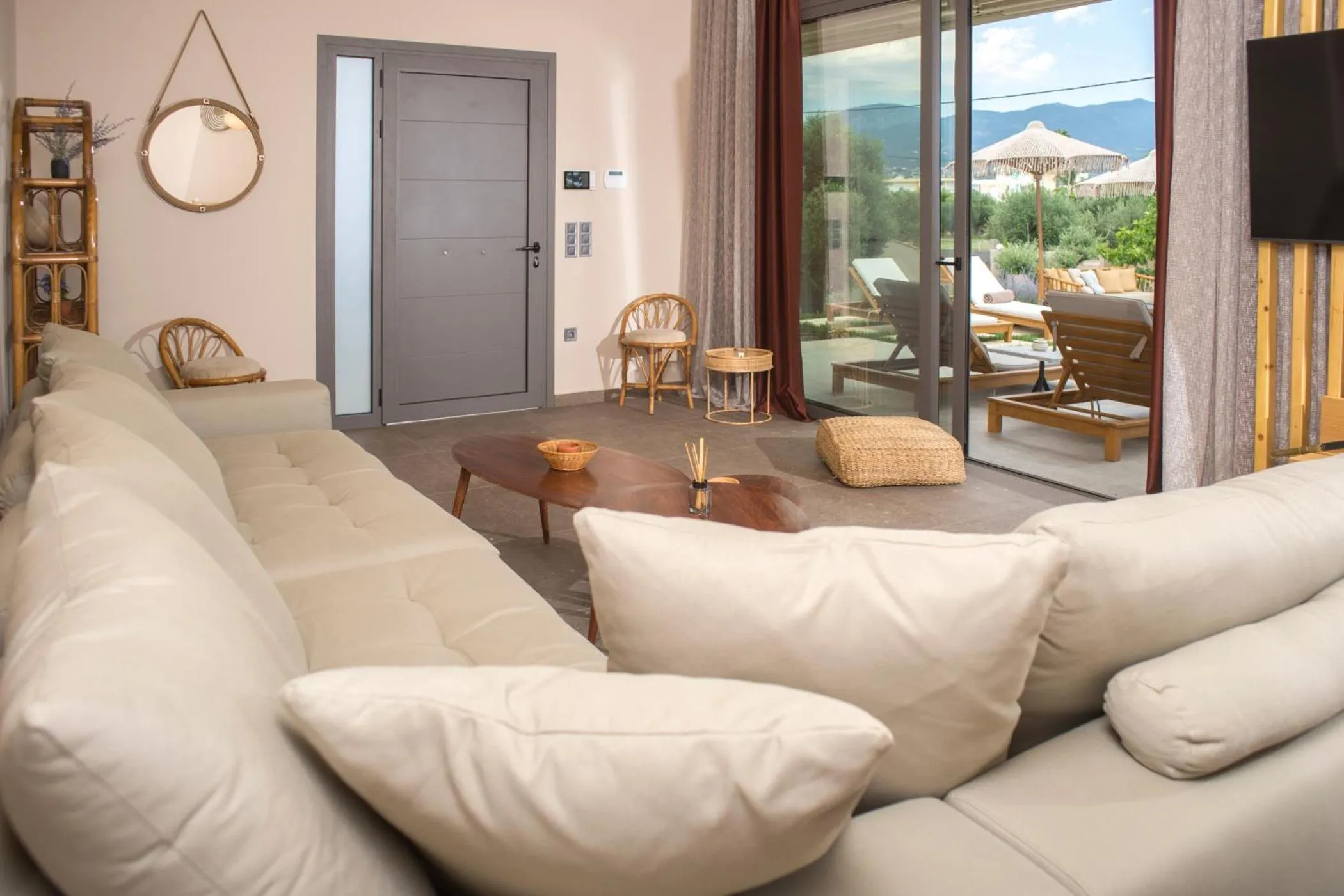 Seating area in Elaia Grove