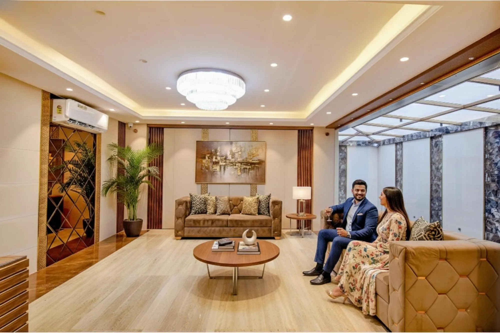 Seating area in FabHotel Prime Jalsa - Nr Axis Mall