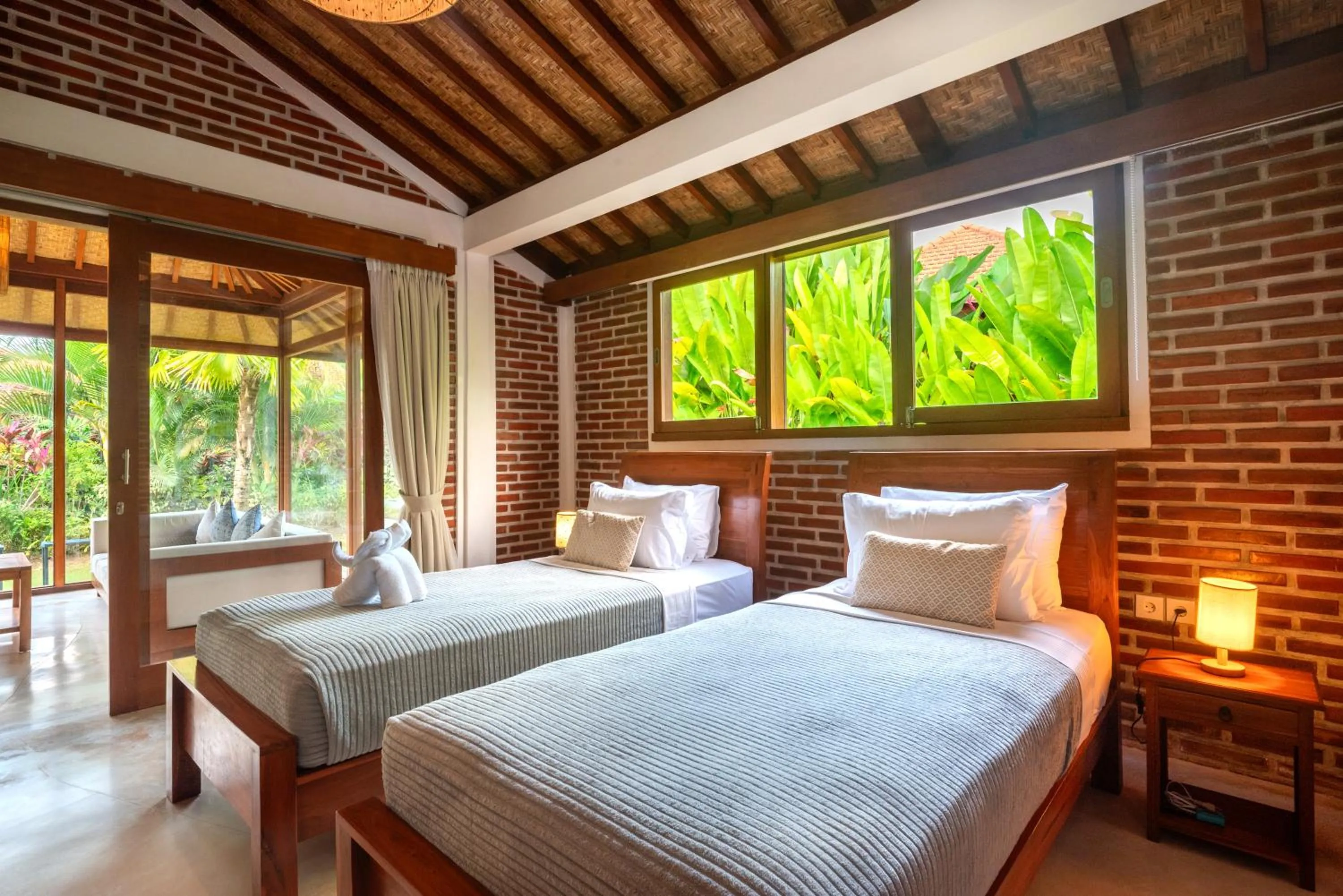 Bed in Kampung Uma Dawa Villas and Spa