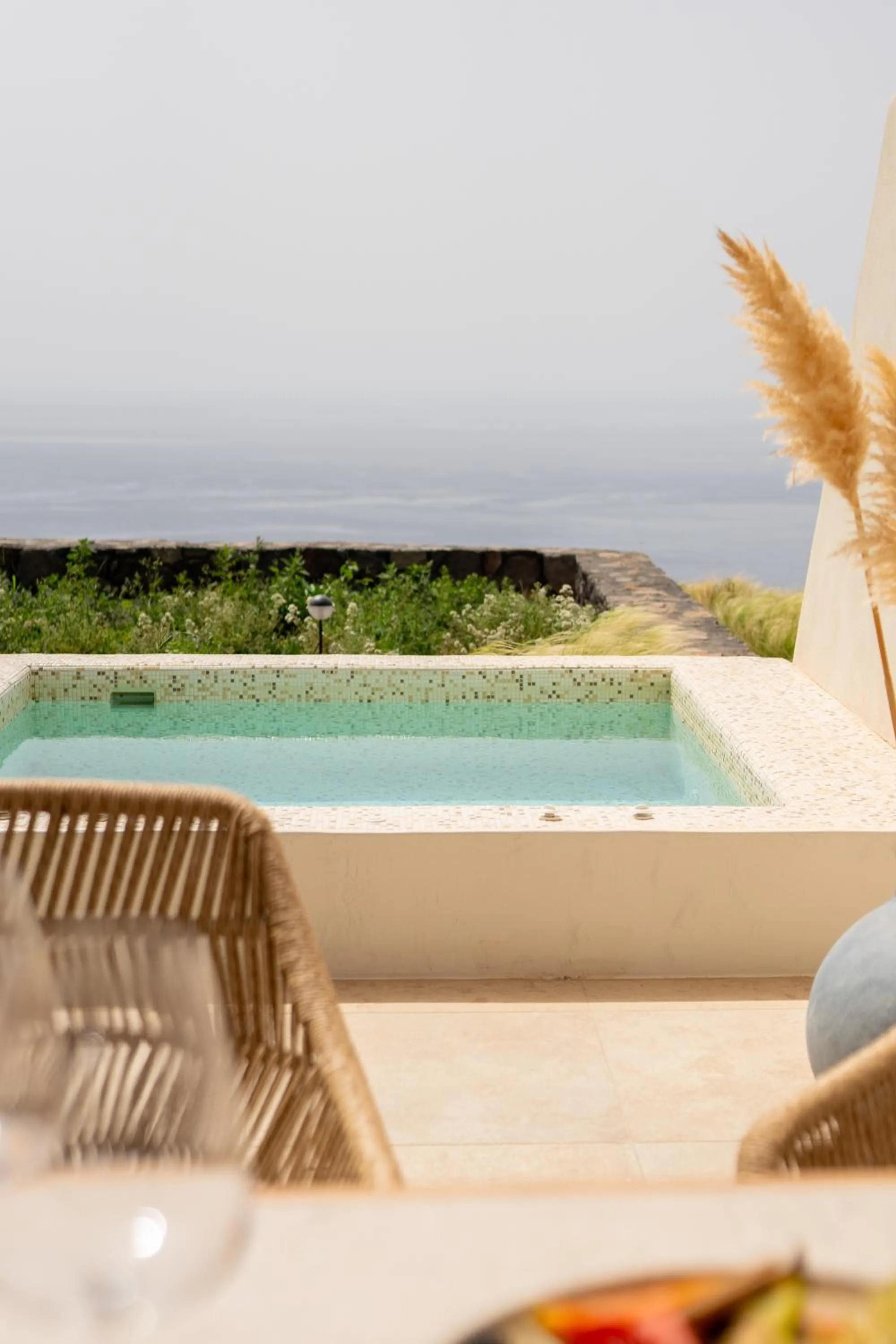 Pool view in Santo Mine Oia Suites