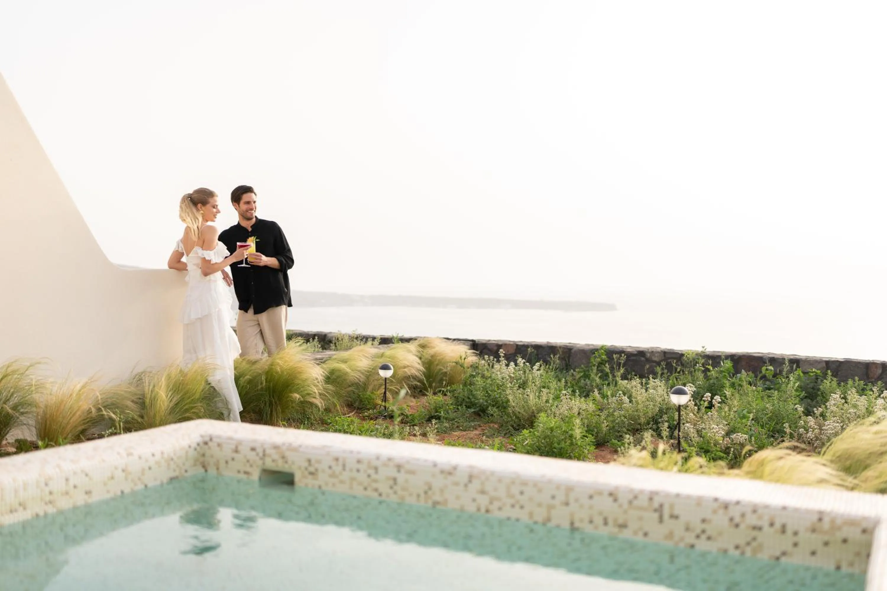 Guests in Santo Mine Oia Suites