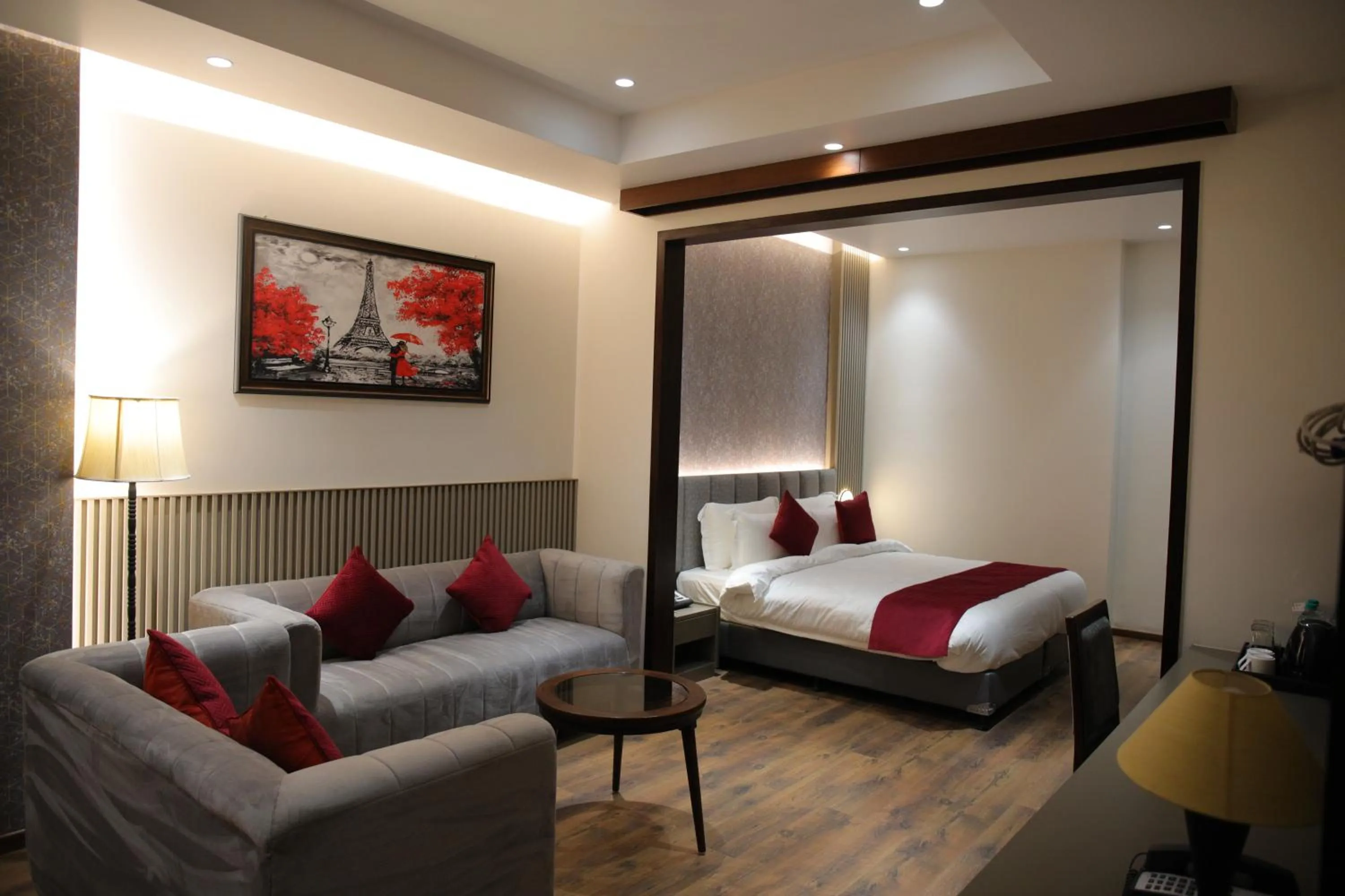 Living room, Bed in Pride Biznotel Haldwani
