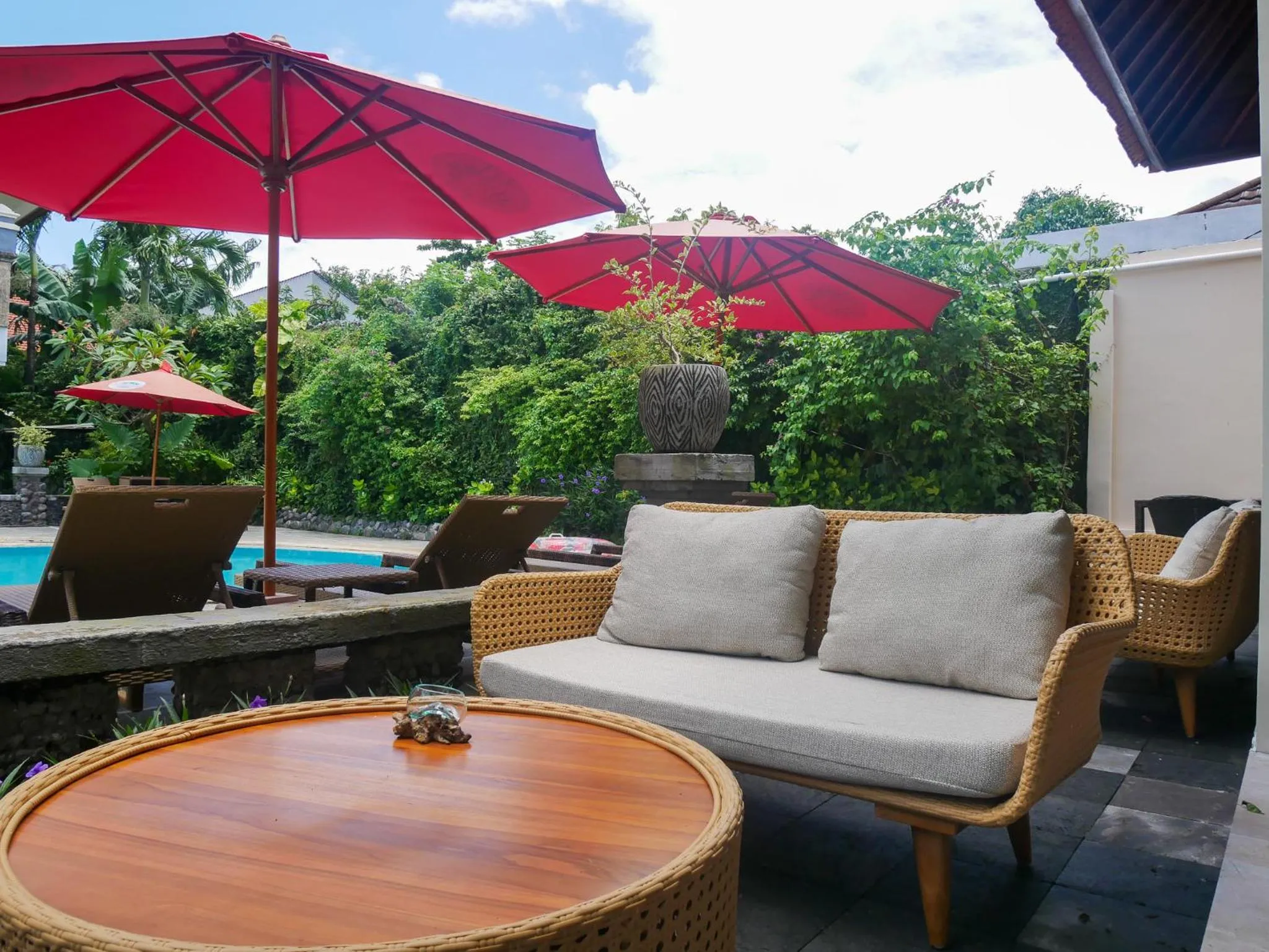 Seating area in Marine Bay Sanur