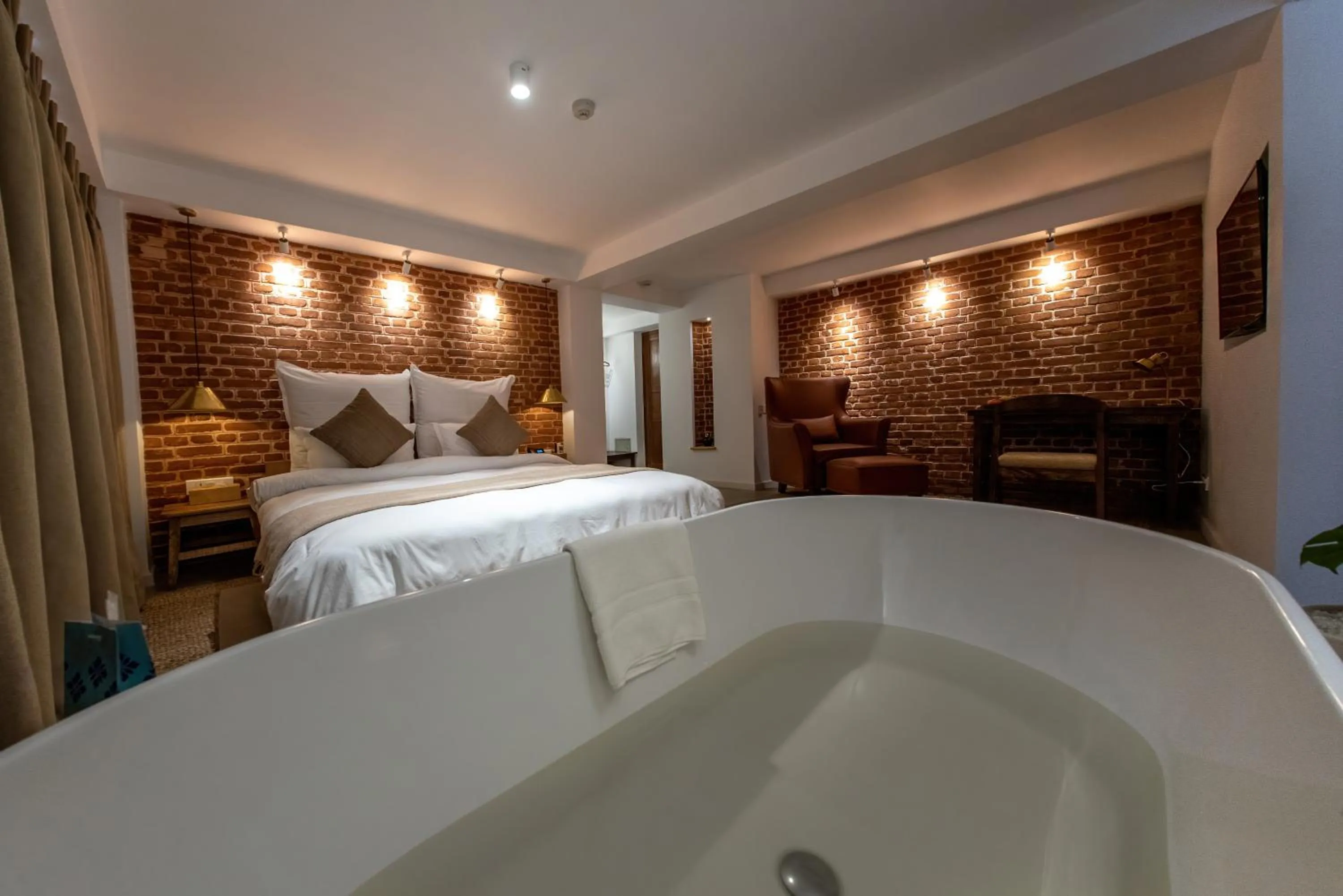 Photo of the whole room, Bed in The Nanee - Bhaktapur Durbar Square