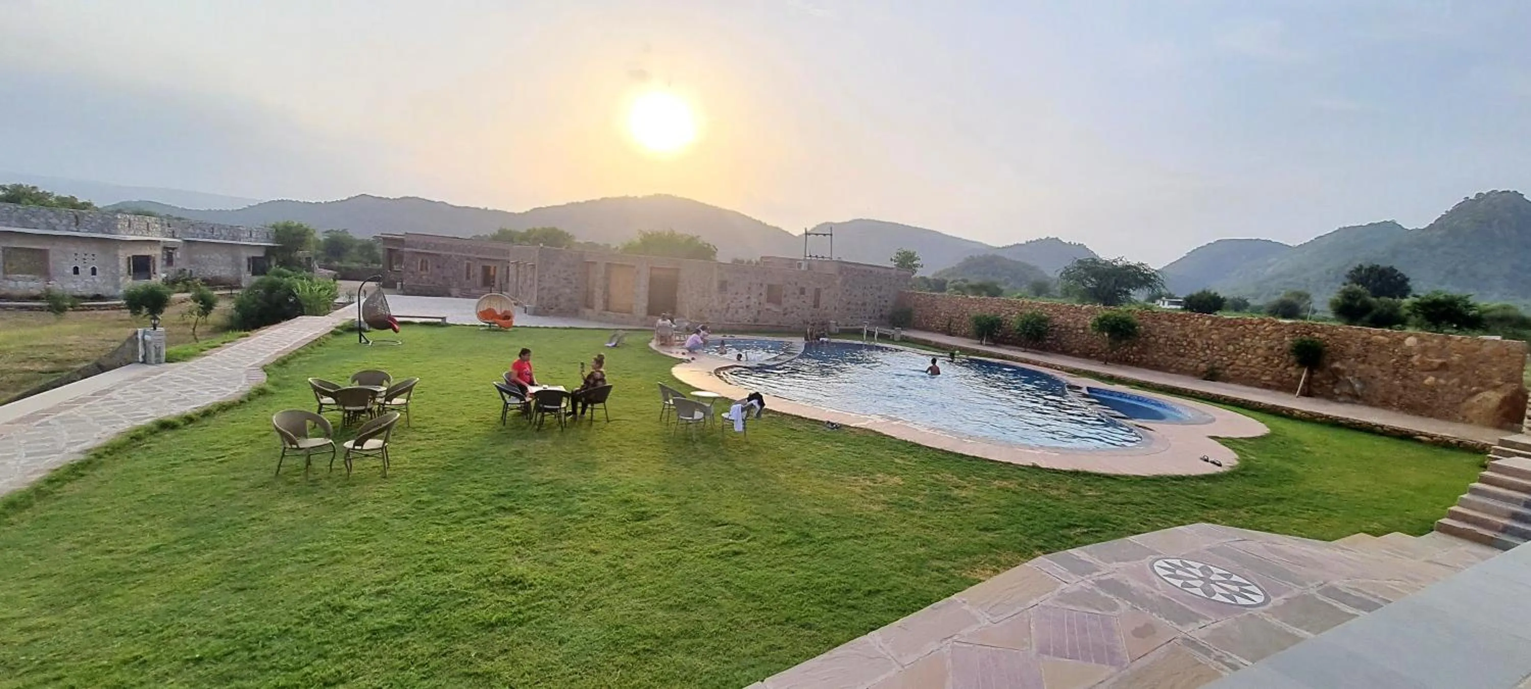 Pool view in Sariska Kasba - A Village Resort