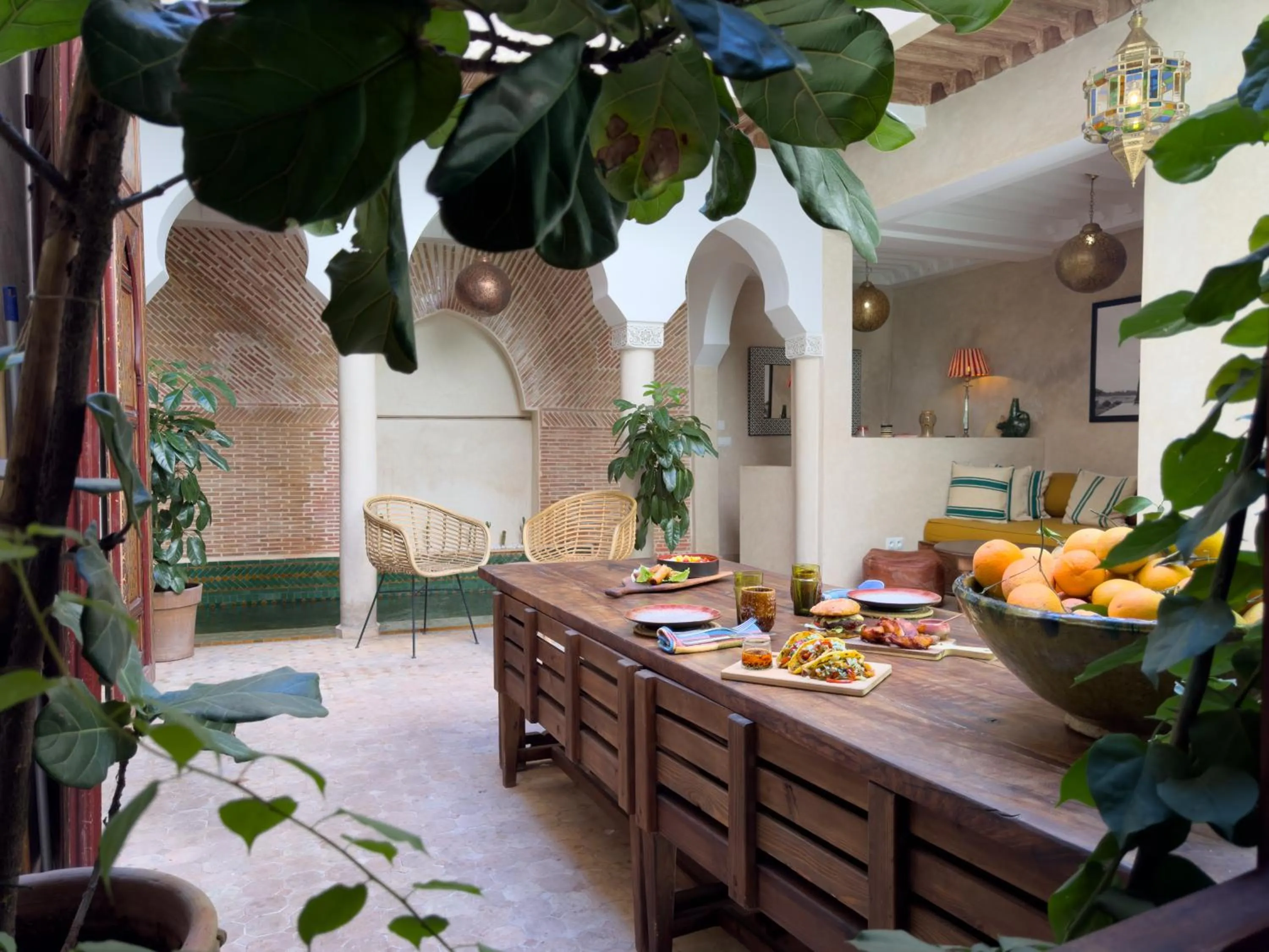 Inner courtyard view in Riad Alena