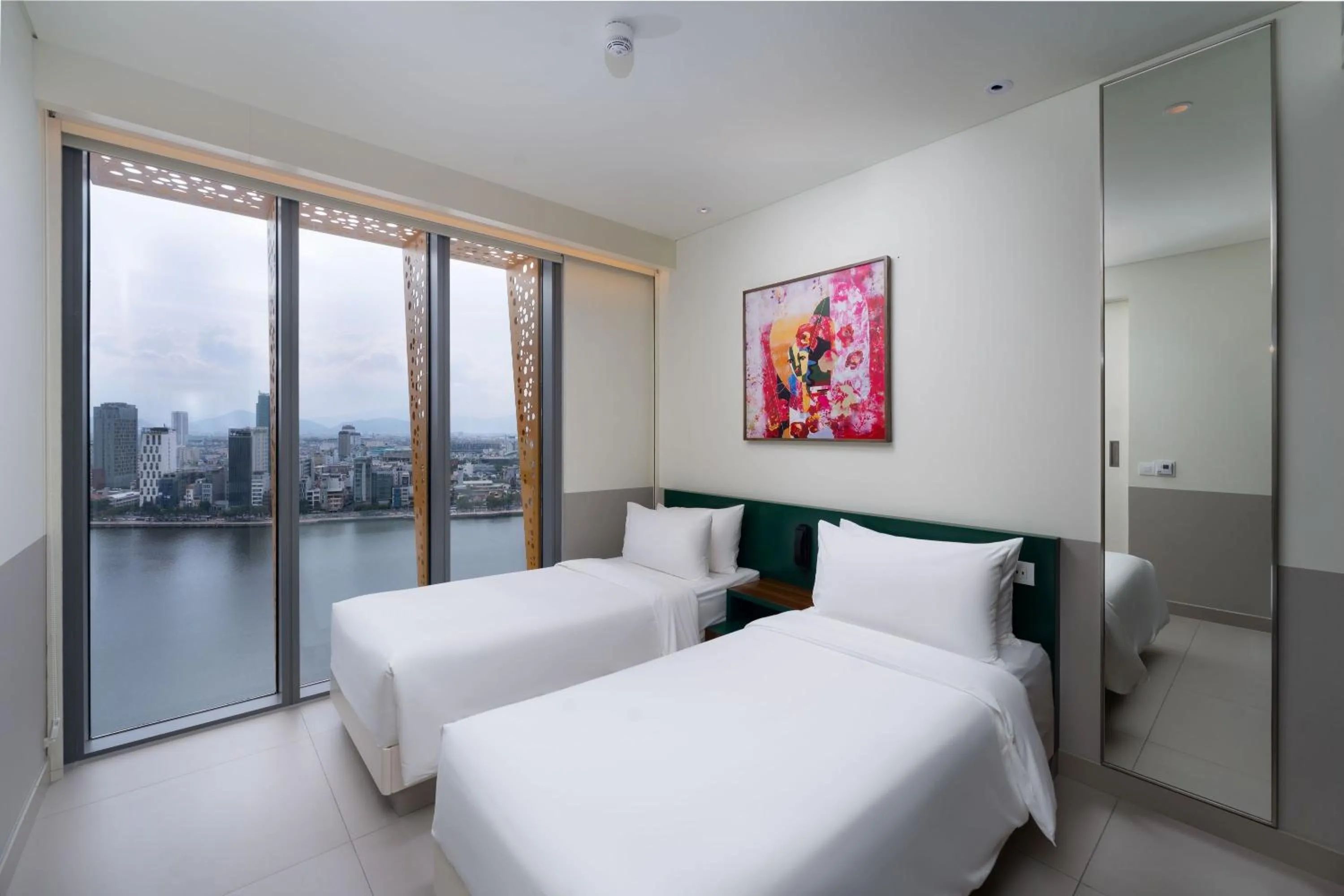 Premier Twin Riverside with Sunset View in Wink Icon Hotel Danang Riverside - 24hrs Stay & Rooftop Pool Bar