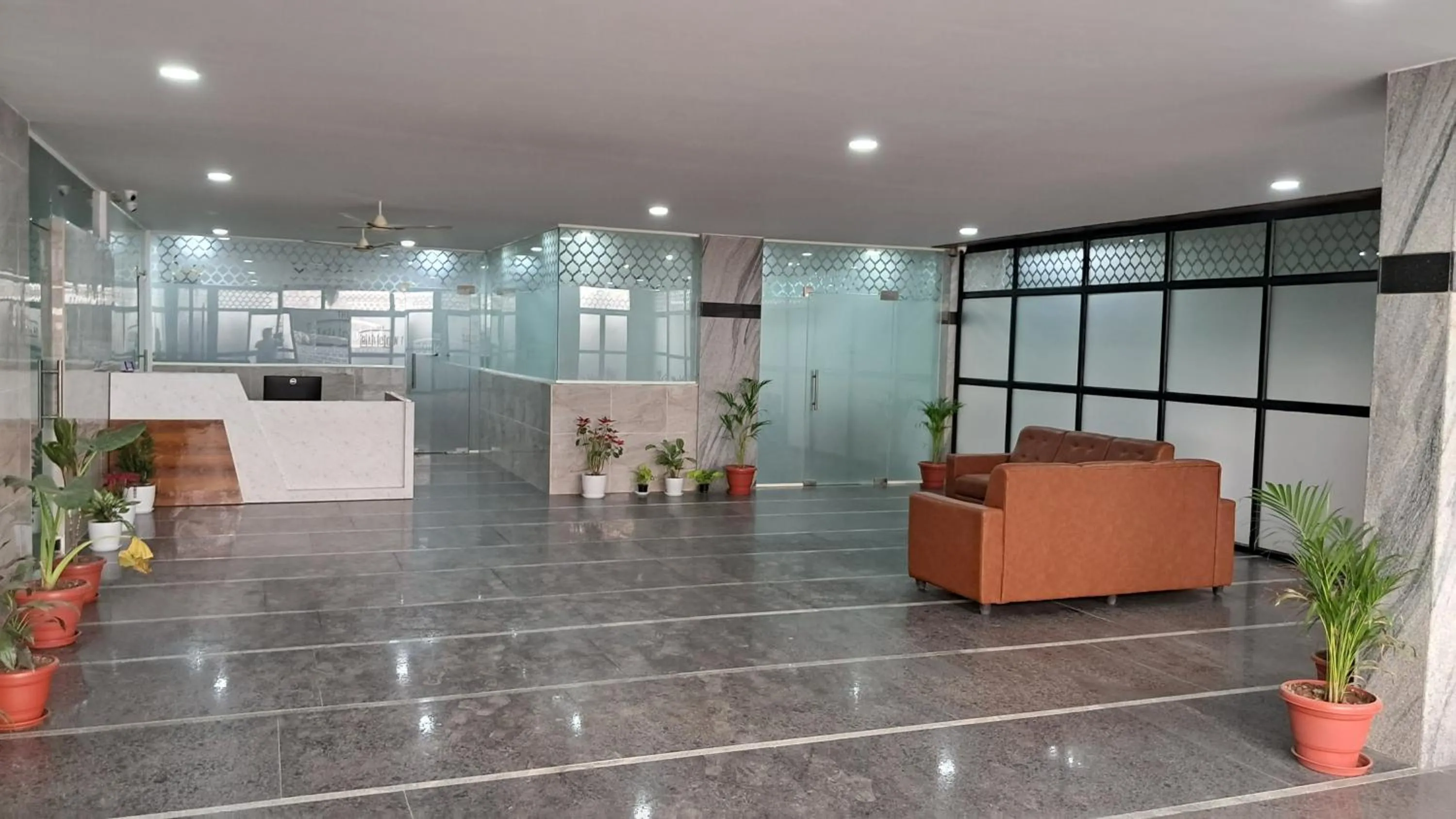 Lobby or reception in The Balcony Hotel