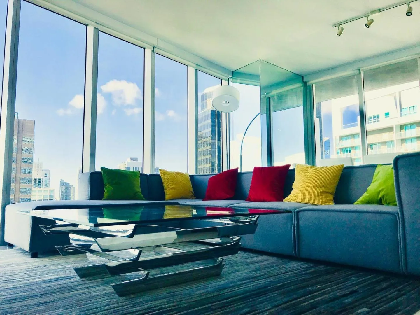 Living room in Amazing unit Miami Brickell with Sea & City View