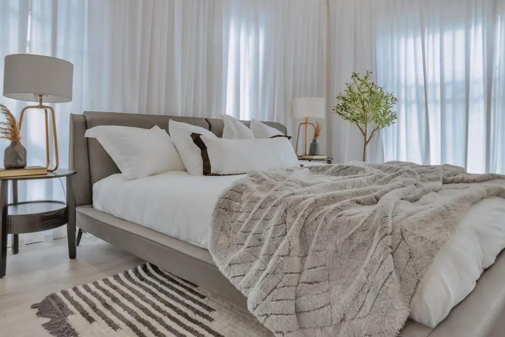 Bed in Stunning 2 Story Villa with Pool
