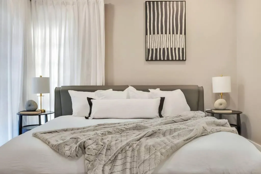 Bed in Stunning 2 Story Villa with Pool