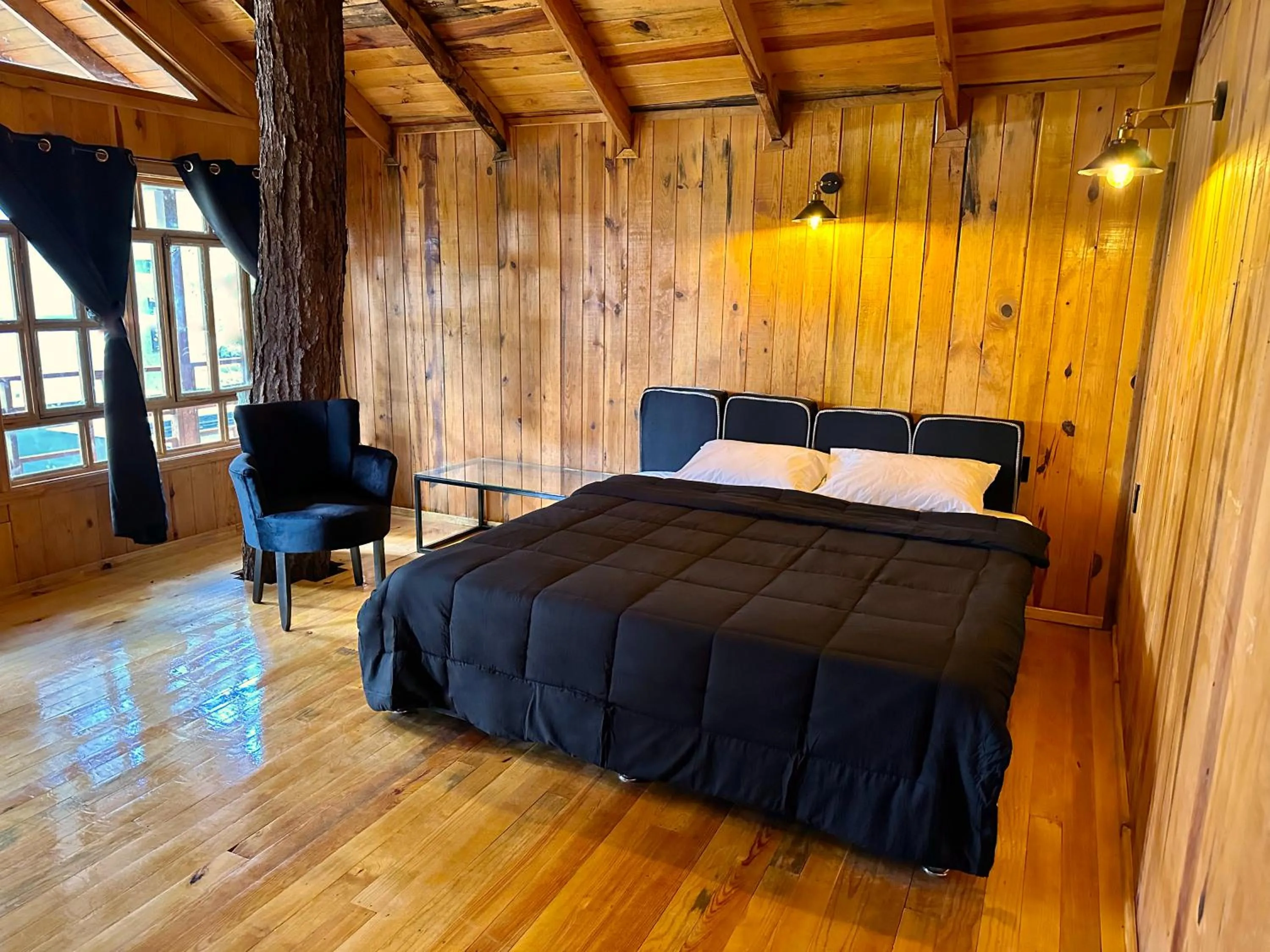 Bed in PINE TREE Mazamitla Hotel Boutique & Cabañas