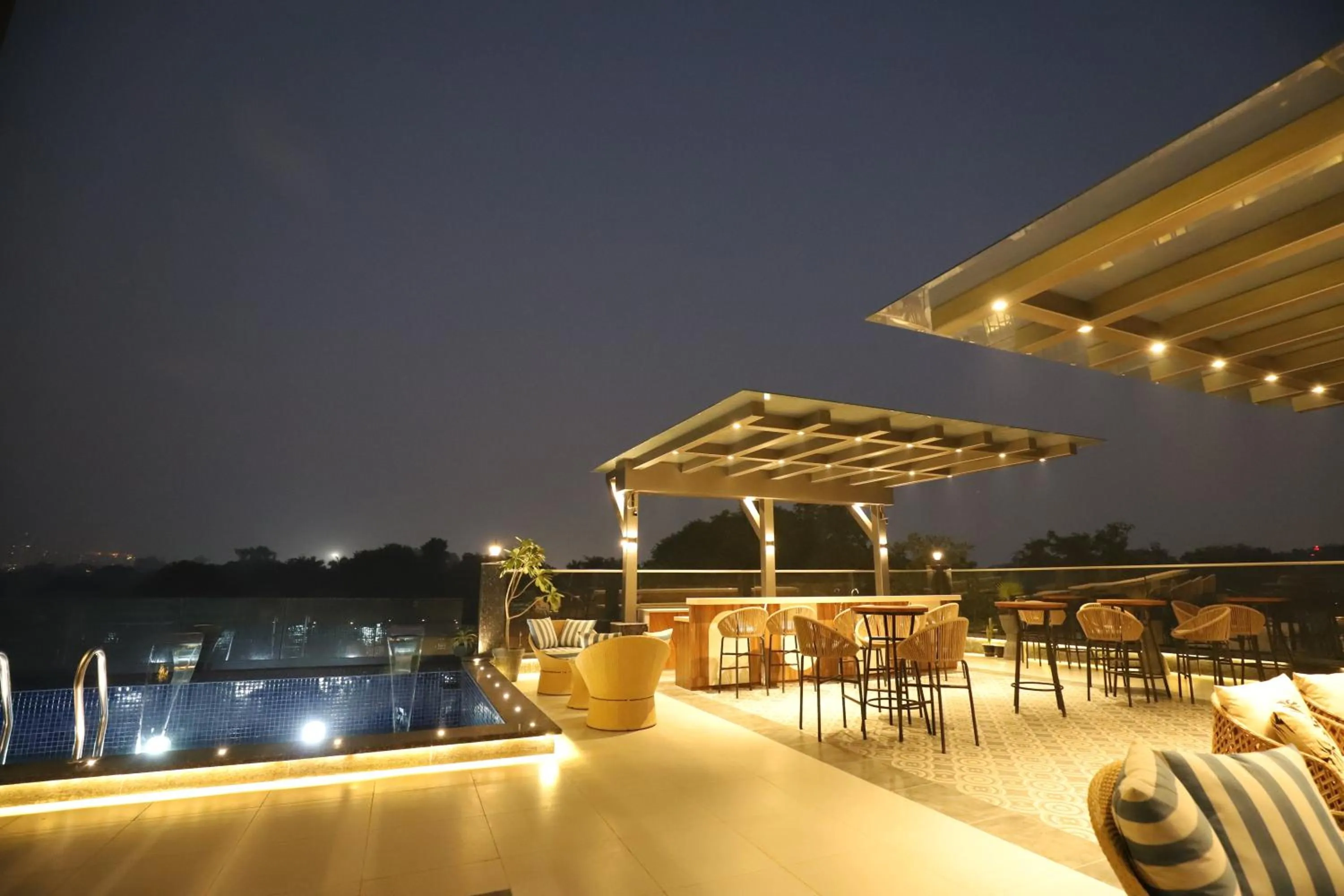 Pool view in The Pristine Hotel