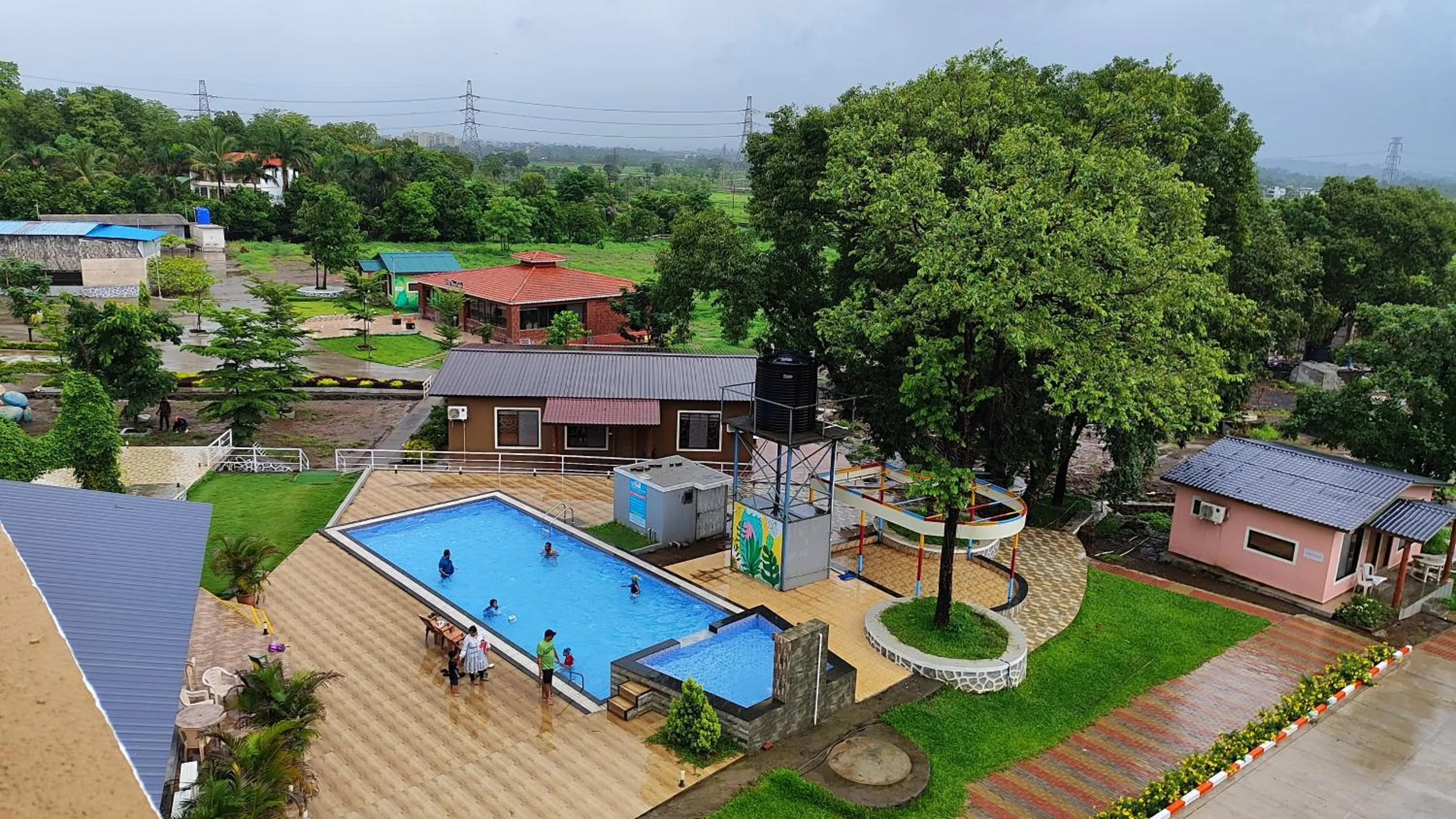 Swimming pool in HillRock Resort & Villas, Neral-Karjat