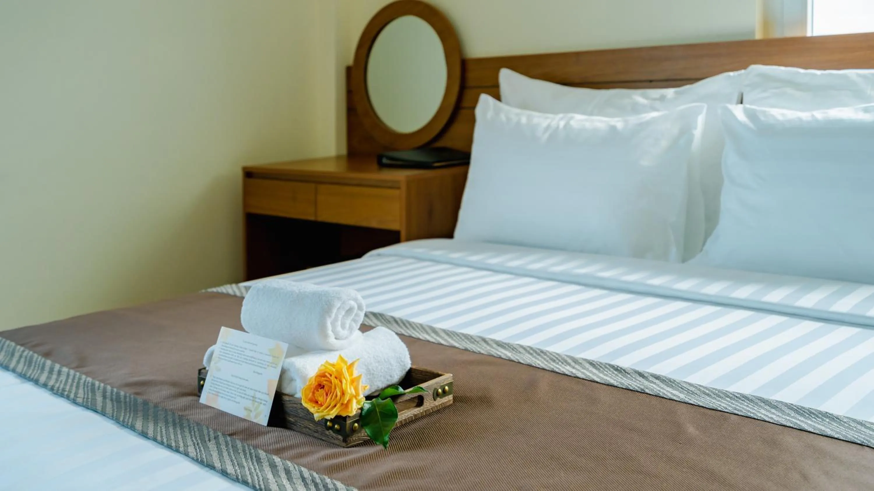 Property building, Bed in Bombo DaLat Hotel