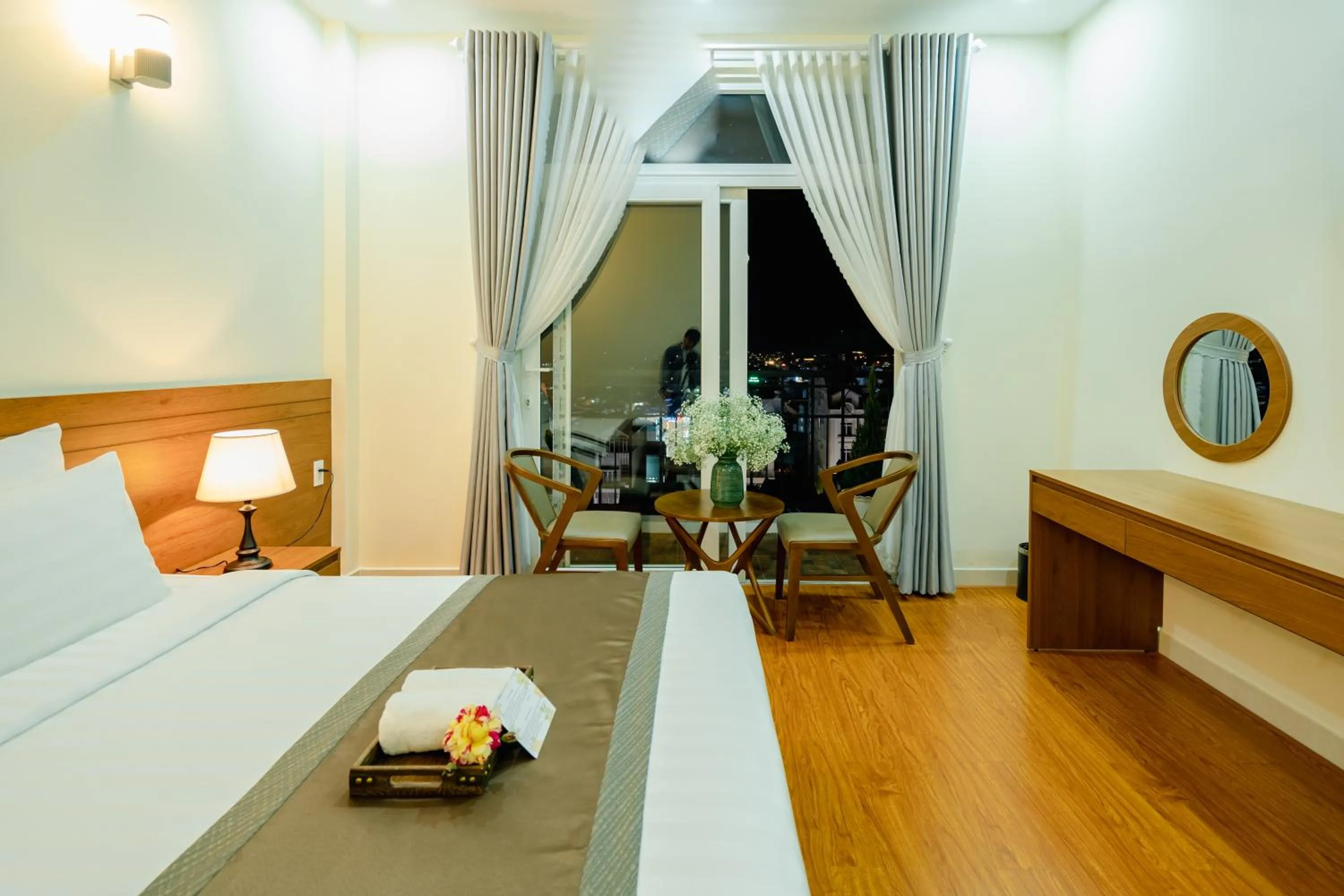 Property building, Bed in Bombo DaLat Hotel