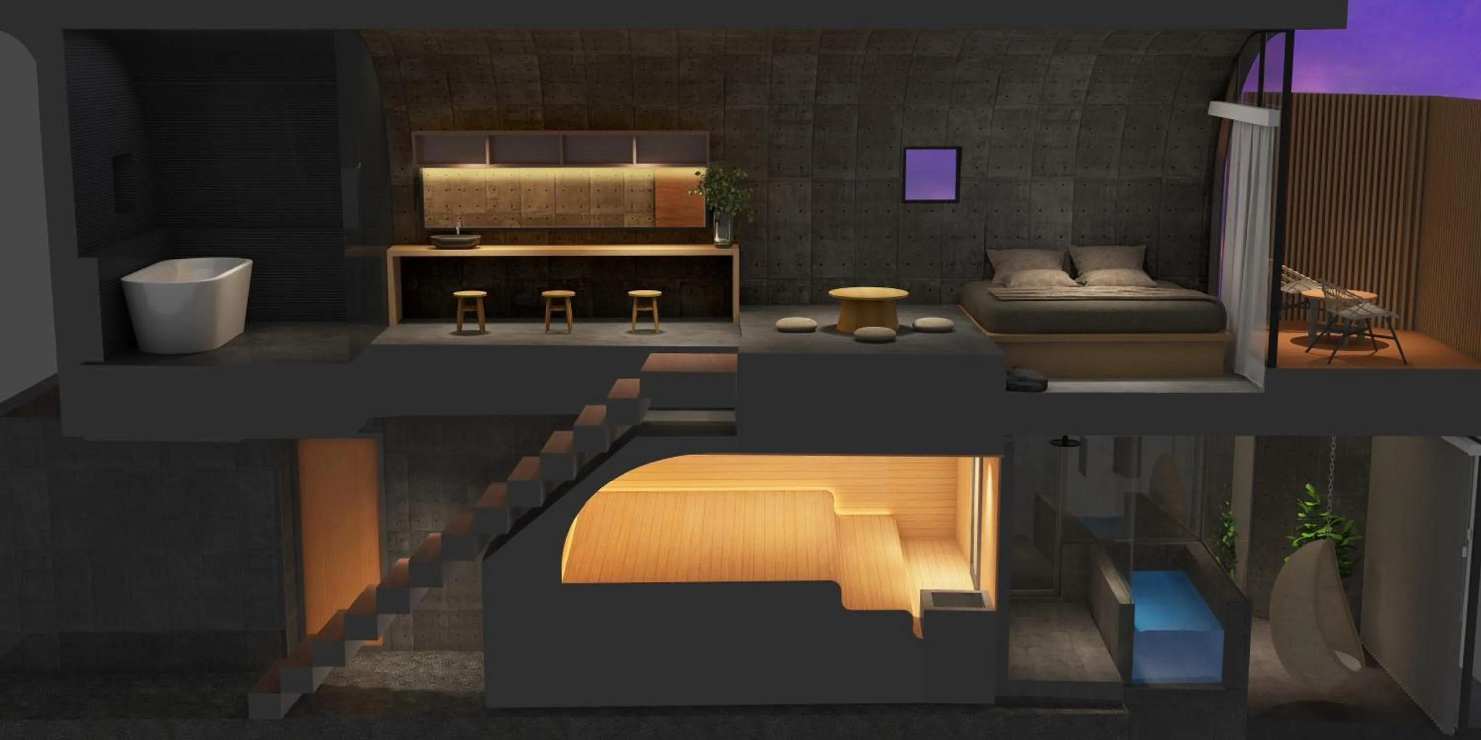 Photo of the whole room, Bed in Boutique Sauna ARCH