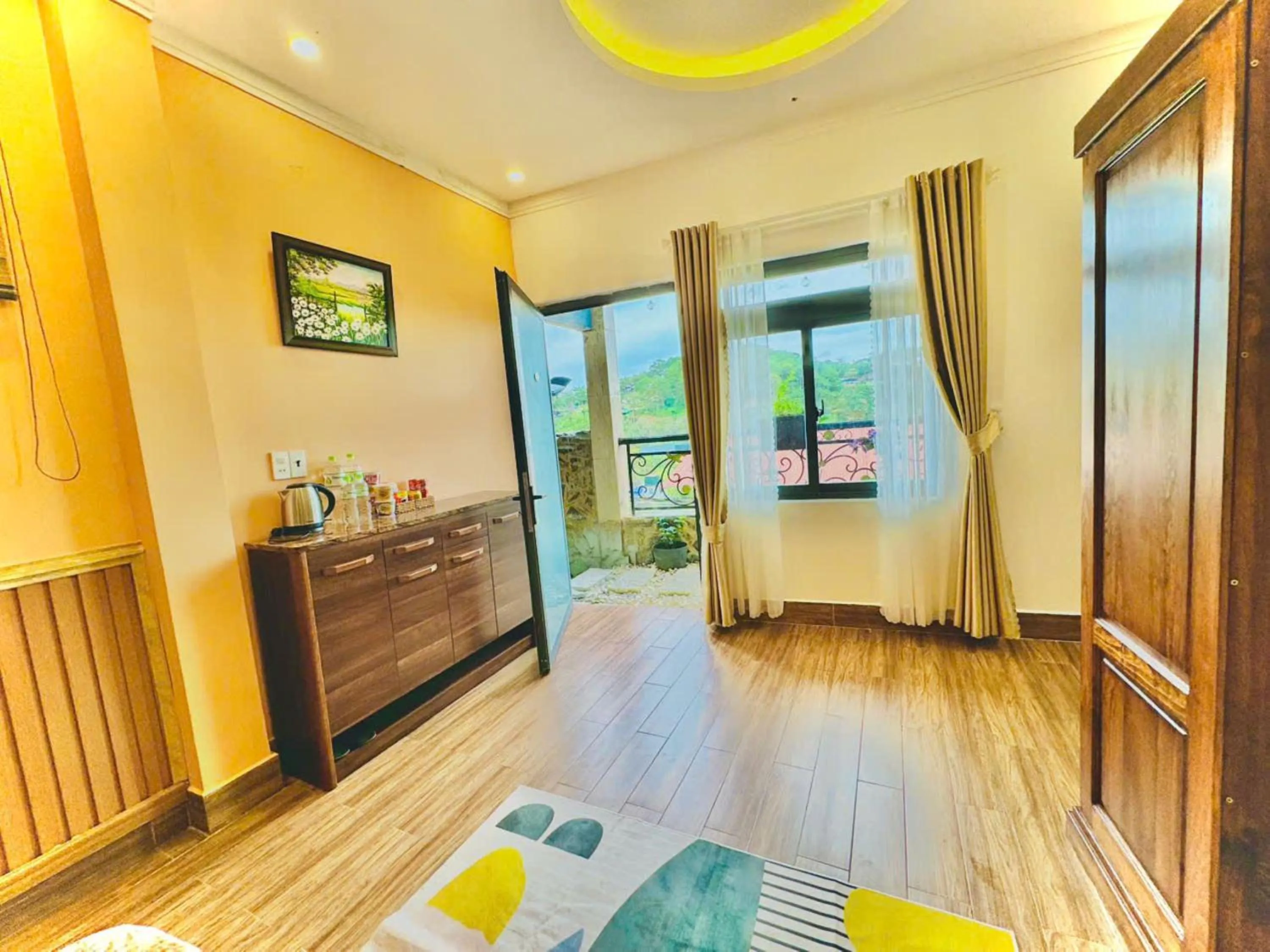 View (from property/room), Bed in Pine Forest House Dalat