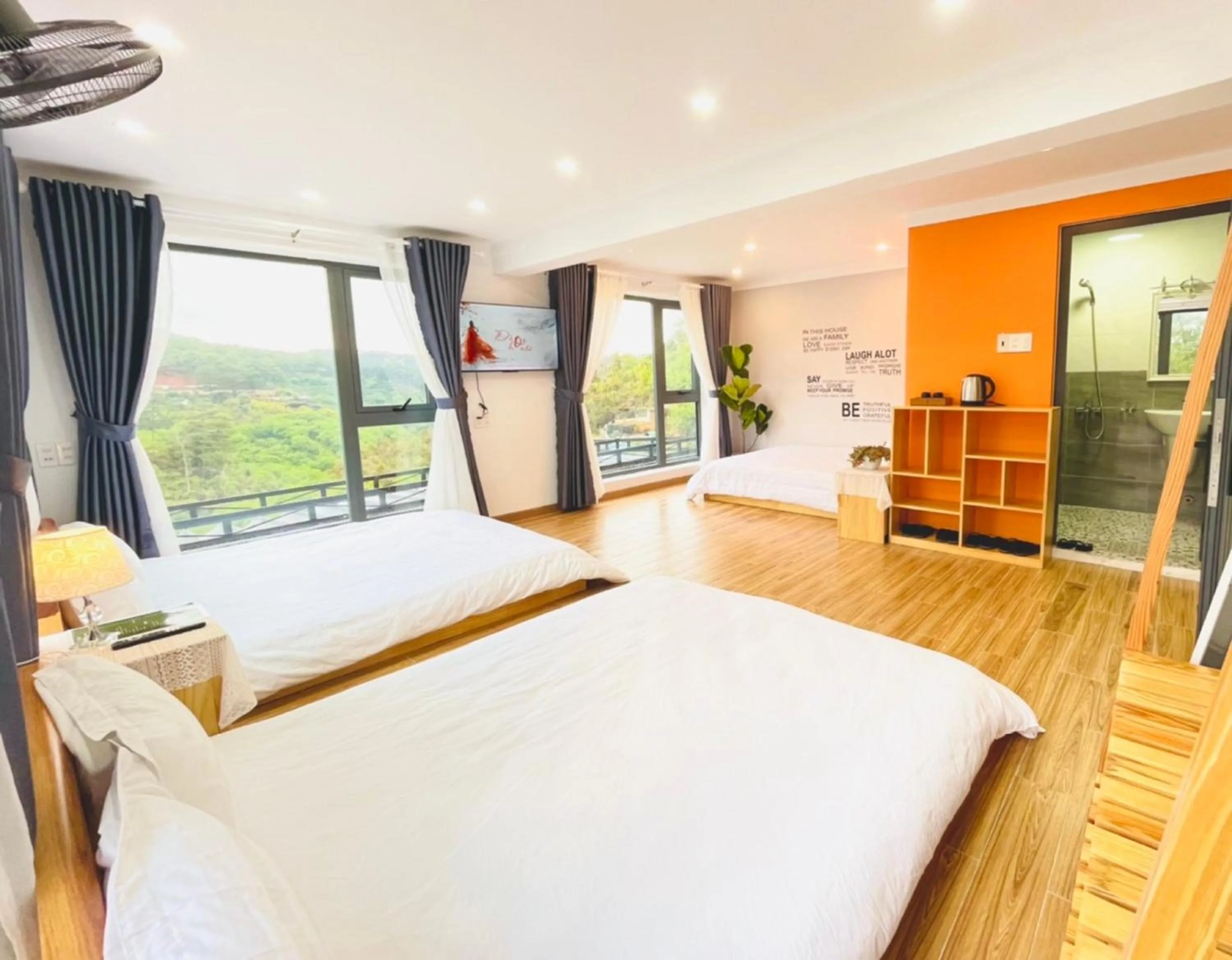 Bed in Pine Forest House Dalat