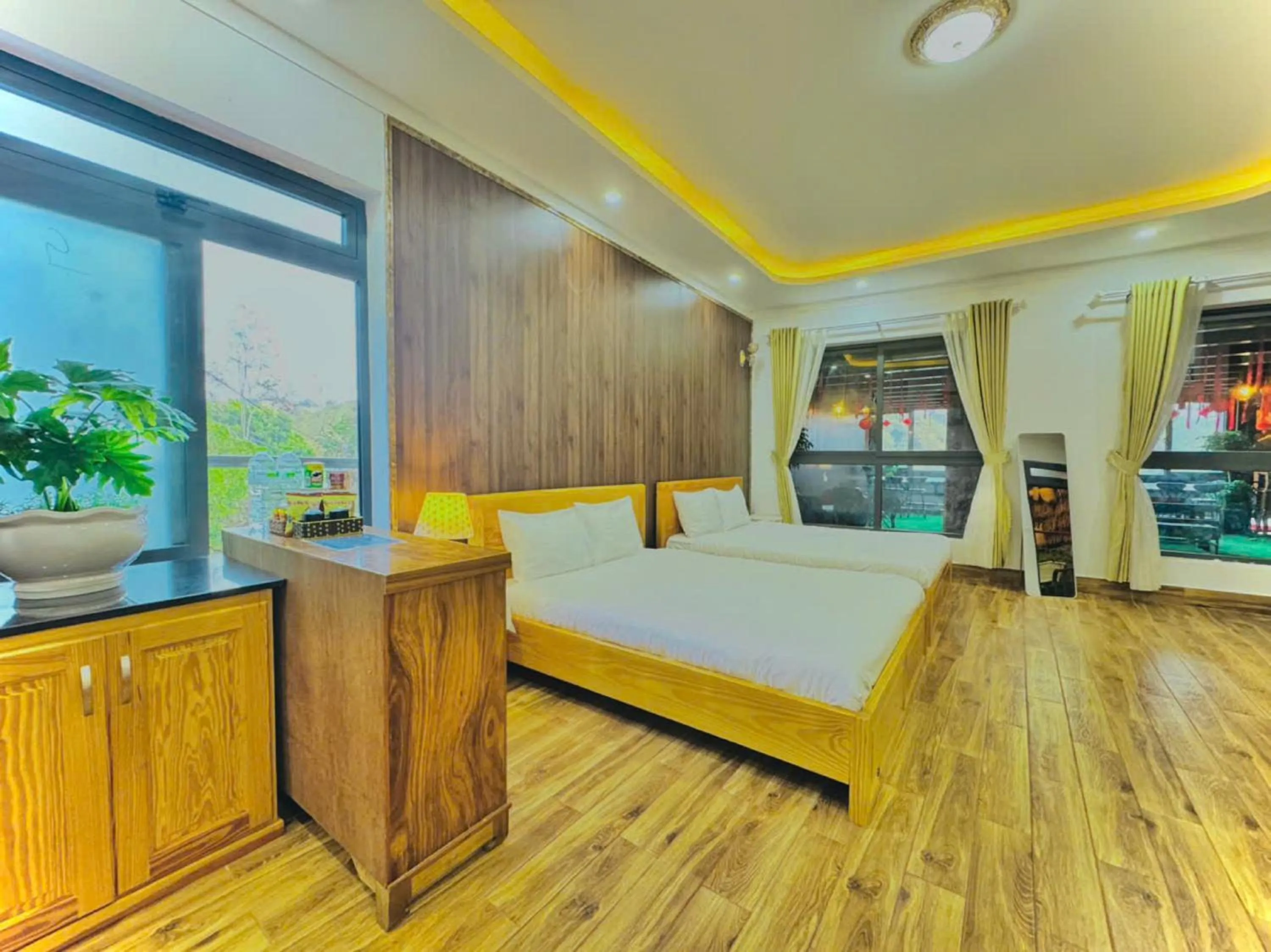 View (from property/room), Bed in Pine Forest House Dalat