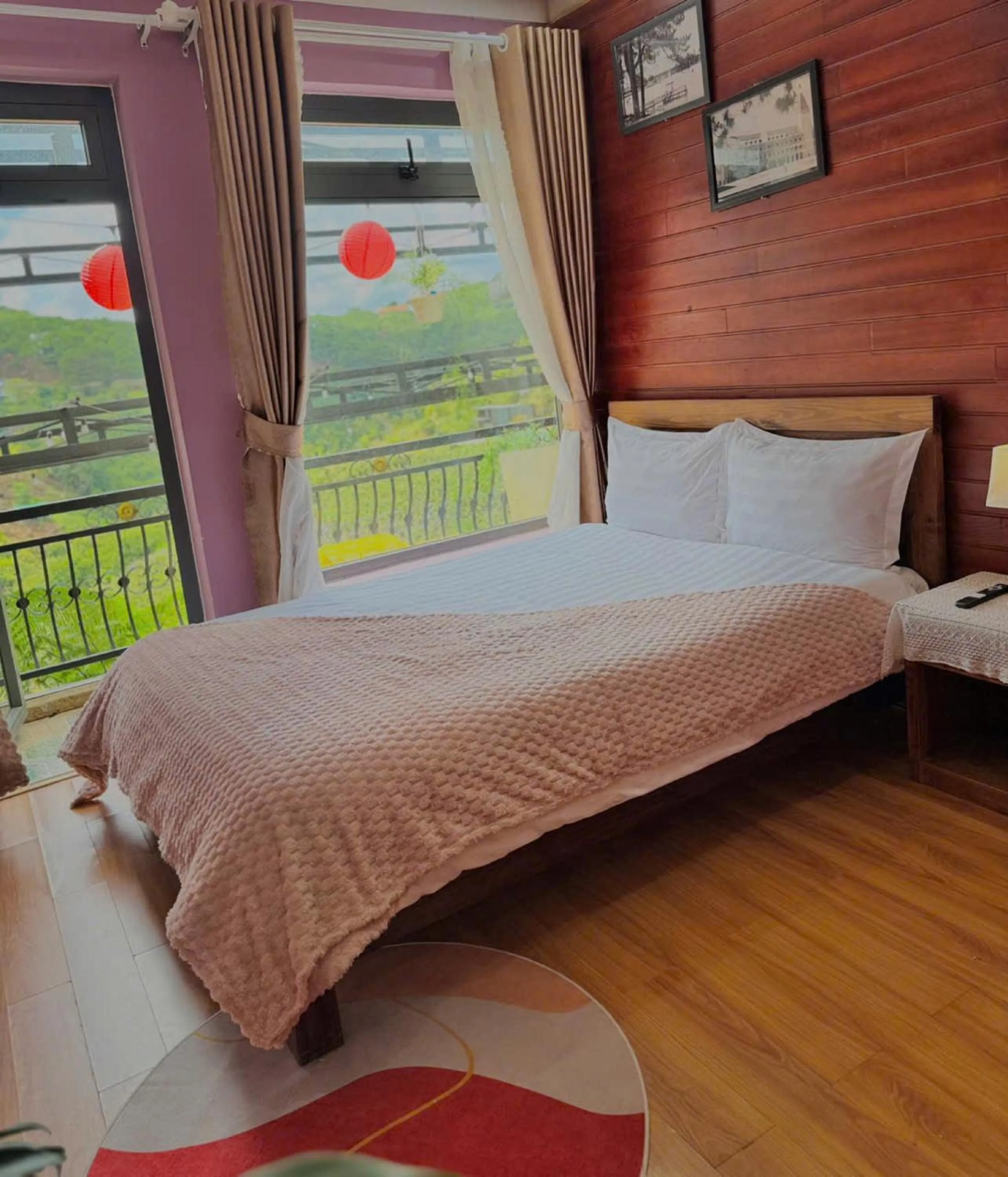 Bed in Pine Forest House Dalat