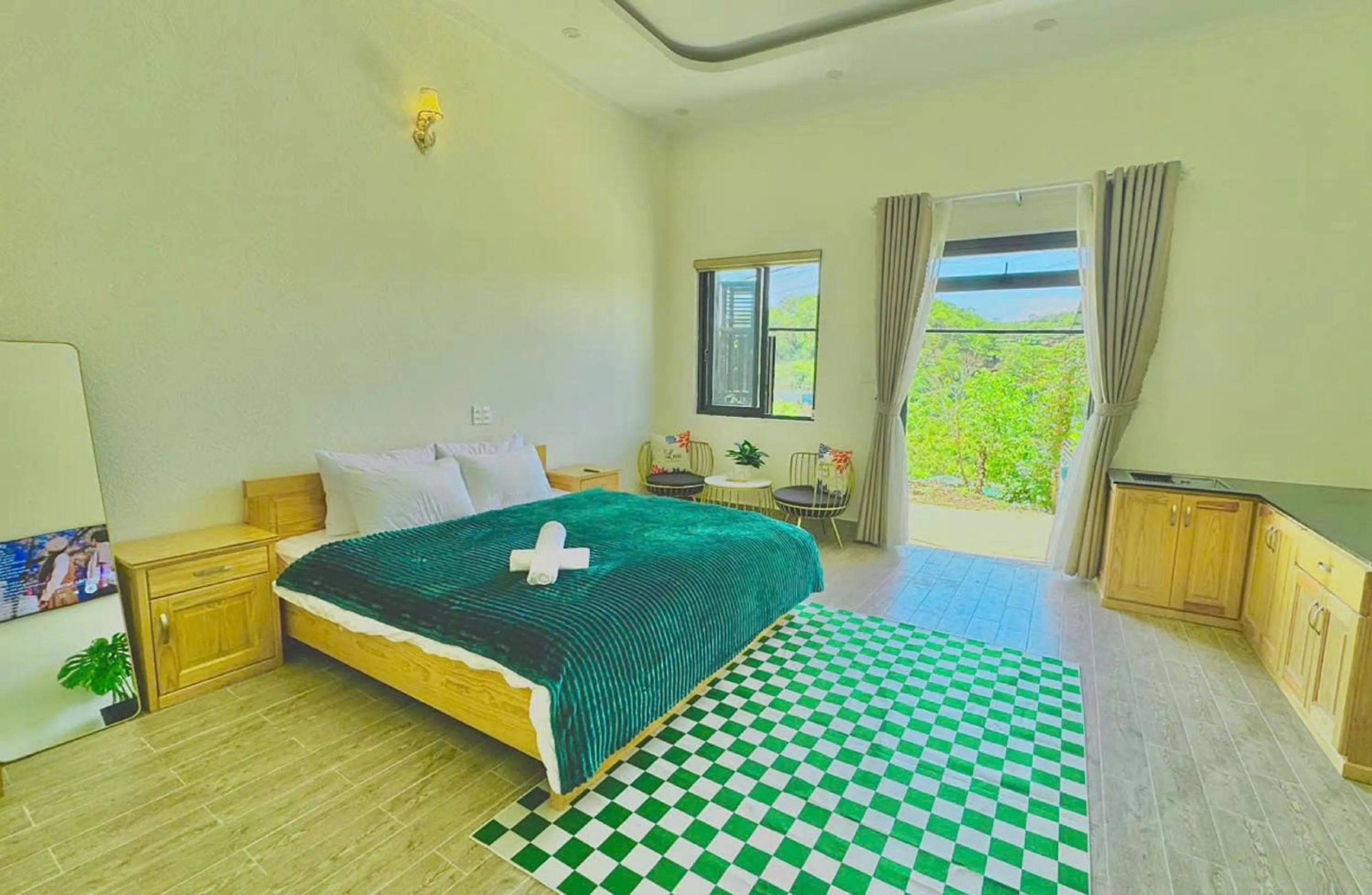 View (from property/room), Bed in Pine Forest House Dalat