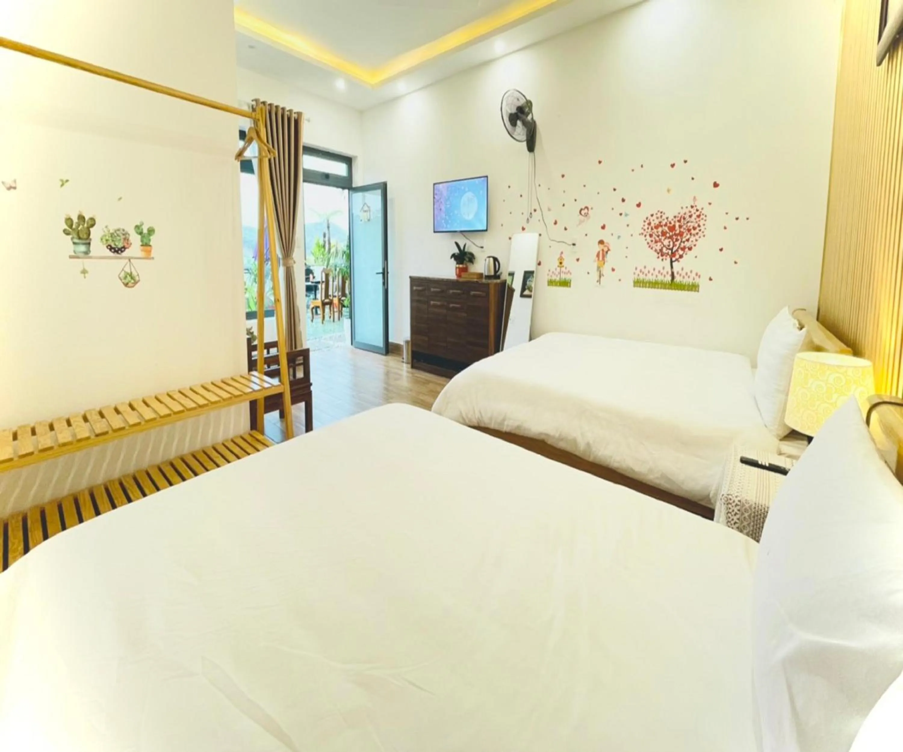 View (from property/room), Bed in Pine Forest House Dalat