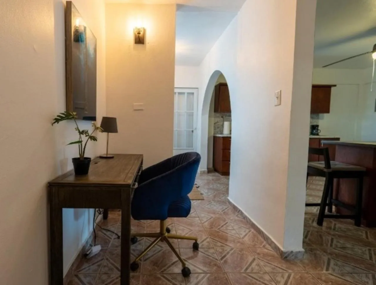 Seating area in El Flamingo Beach Club