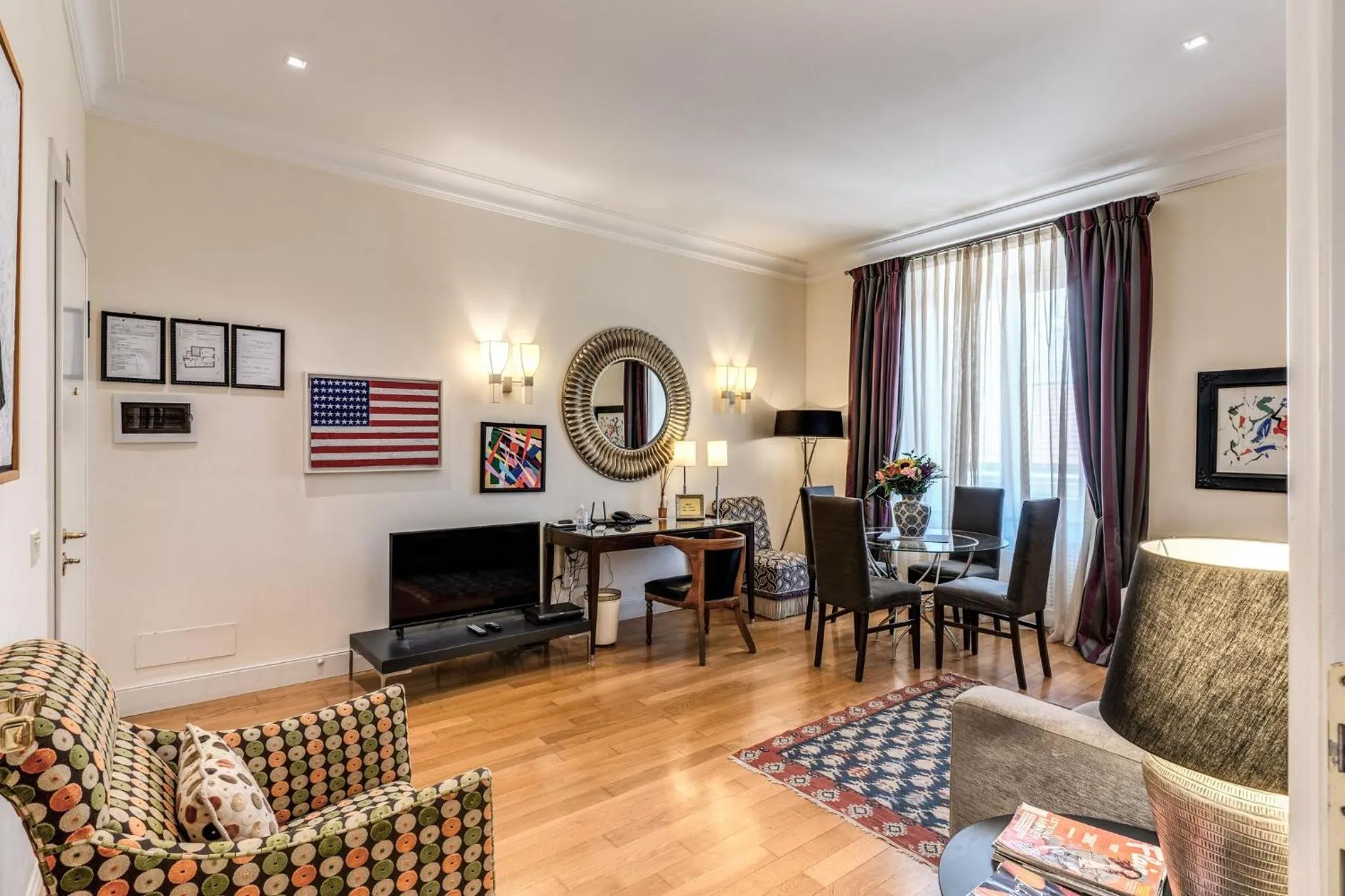 Seating area in Via Napoli Apartments