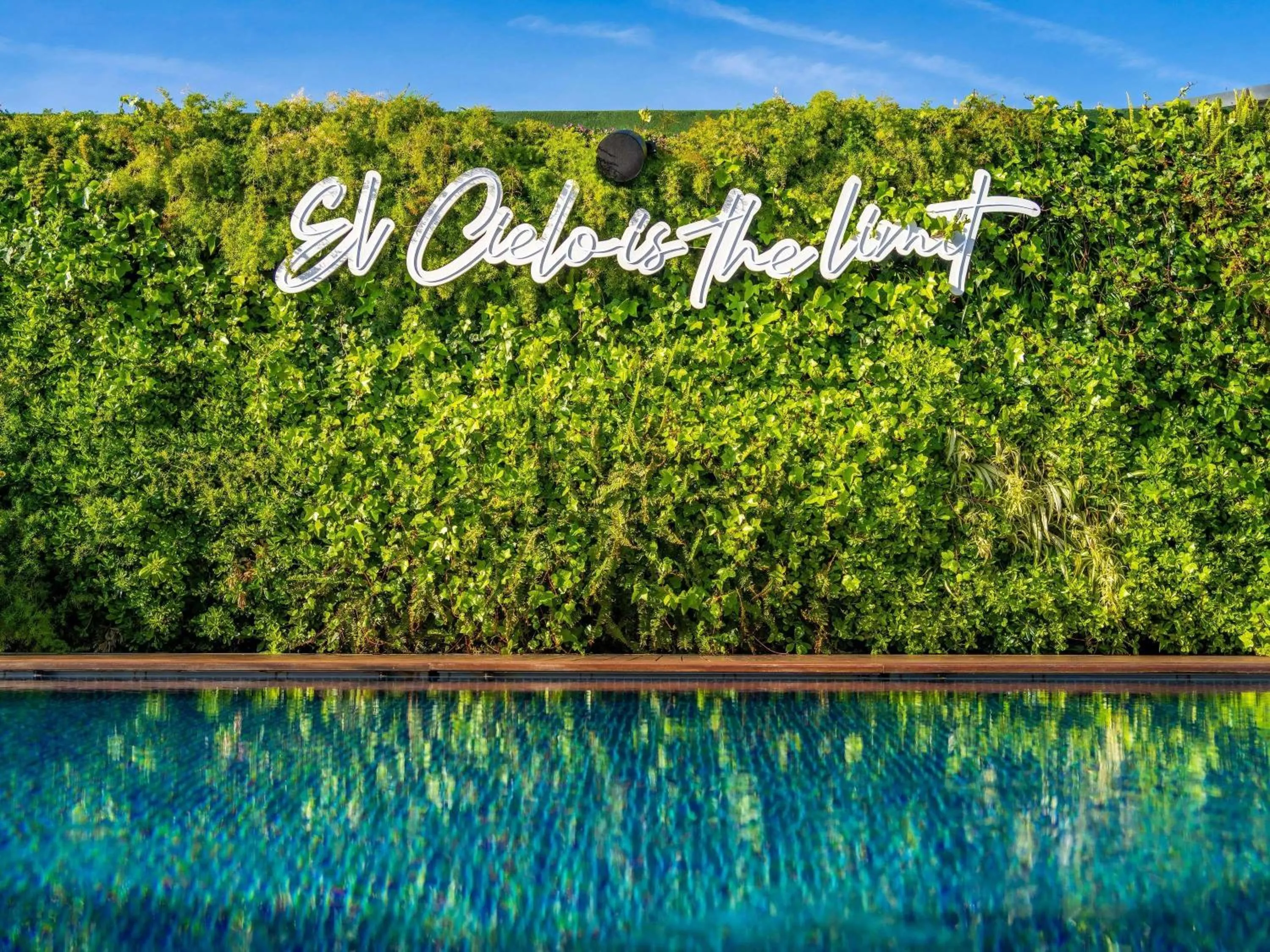 Pool view in Sofitel Barcelona Skipper