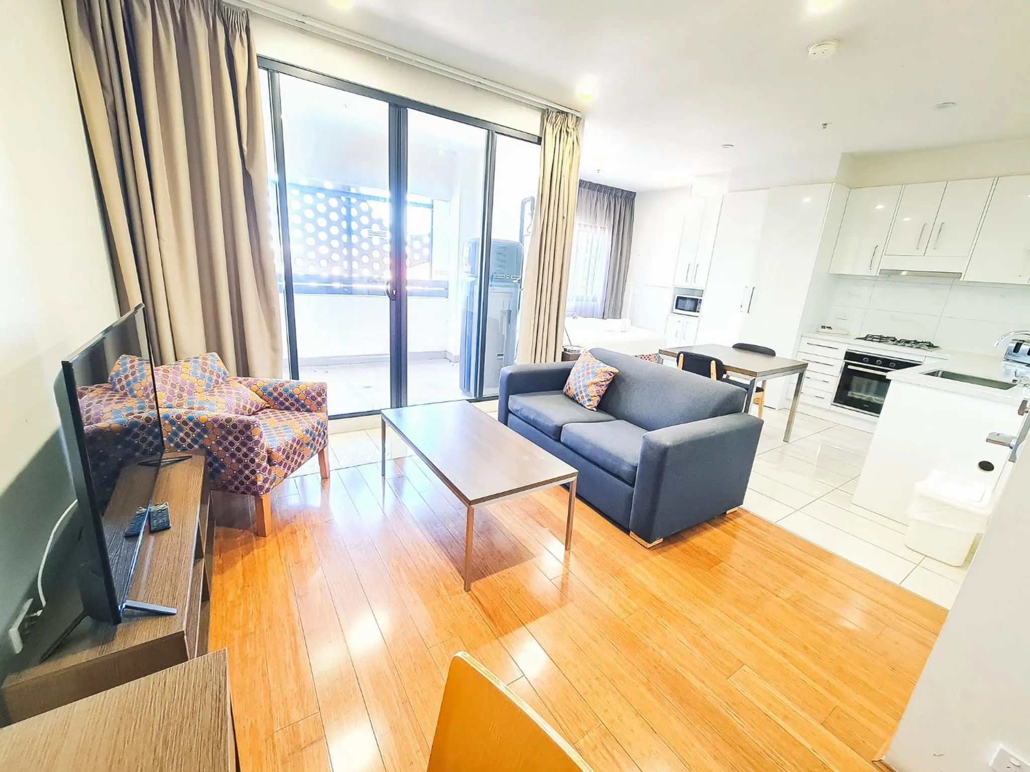 Living room in Exodus Dandenong Apartment Hotel